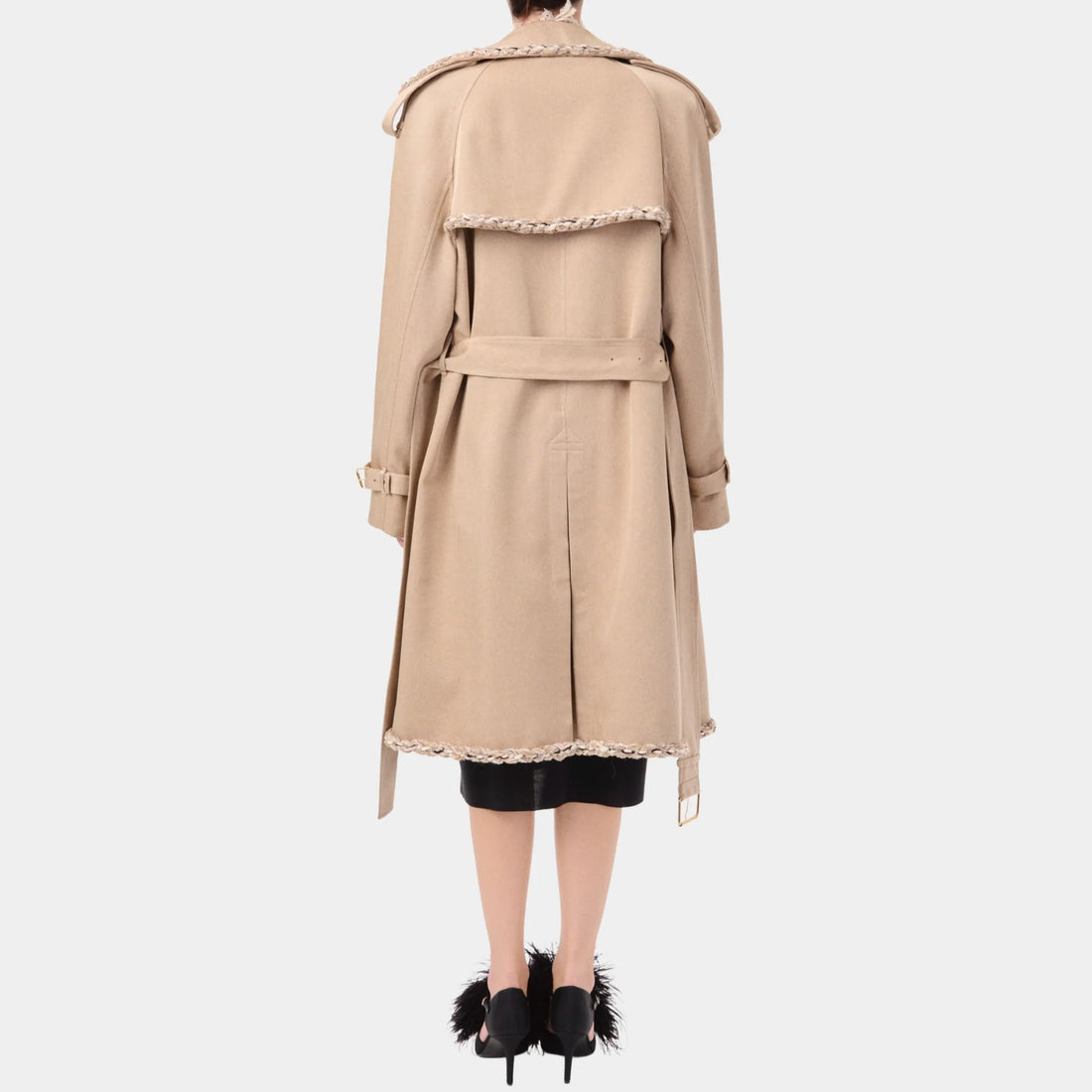 Chanel Trench Coat Wool in Oatmeal, Back