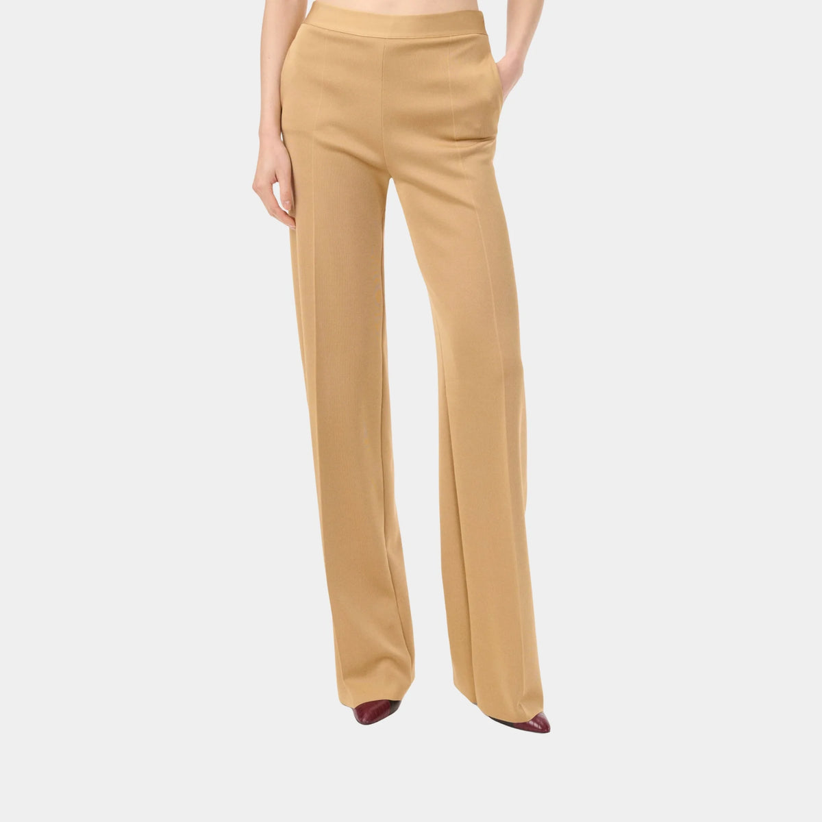 Trousers in Beige Silk
