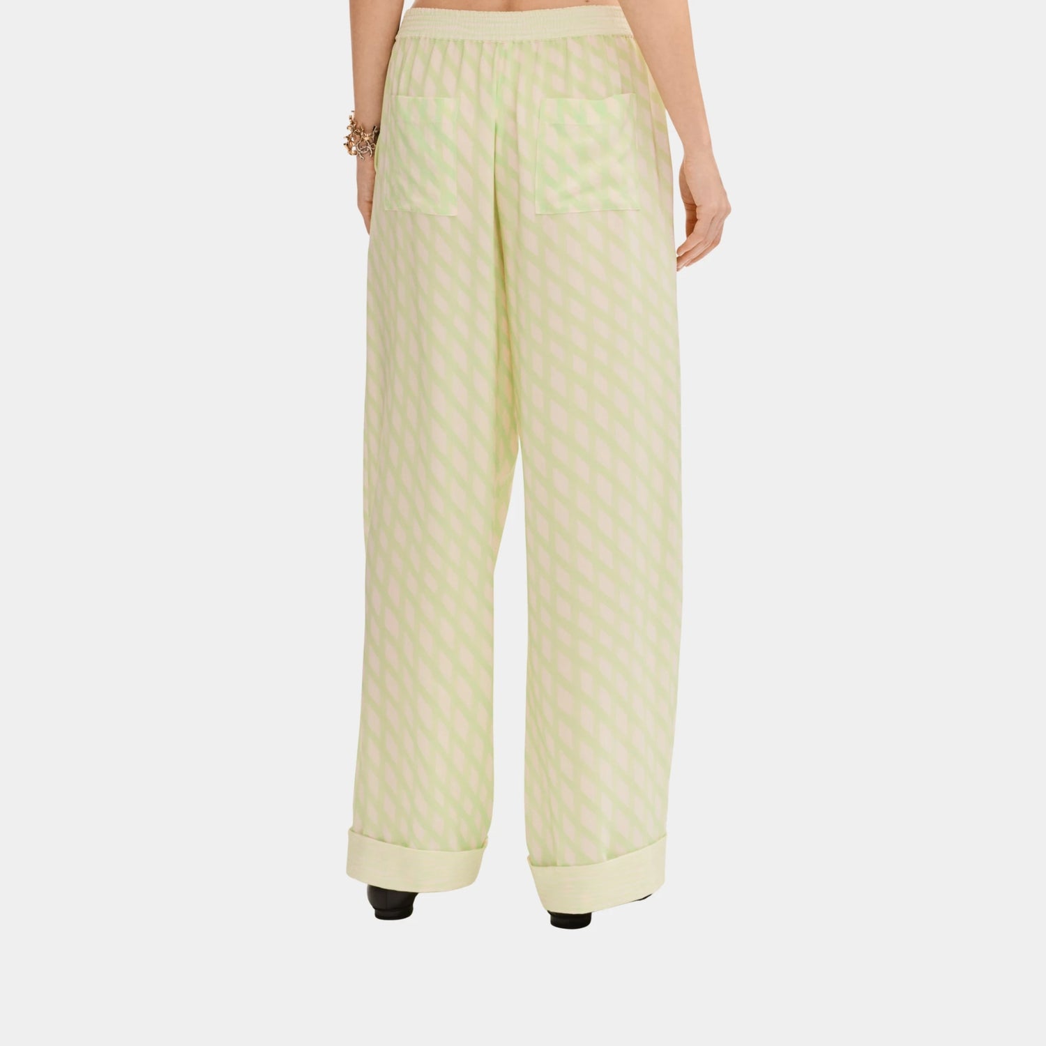 Chanel Trousers in Printed Crepe de Chine, Back