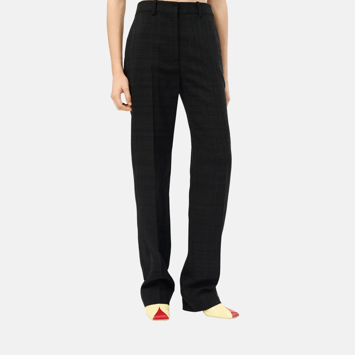 Chanel Trousers Silk Cotton and Mixed Fibres in Black