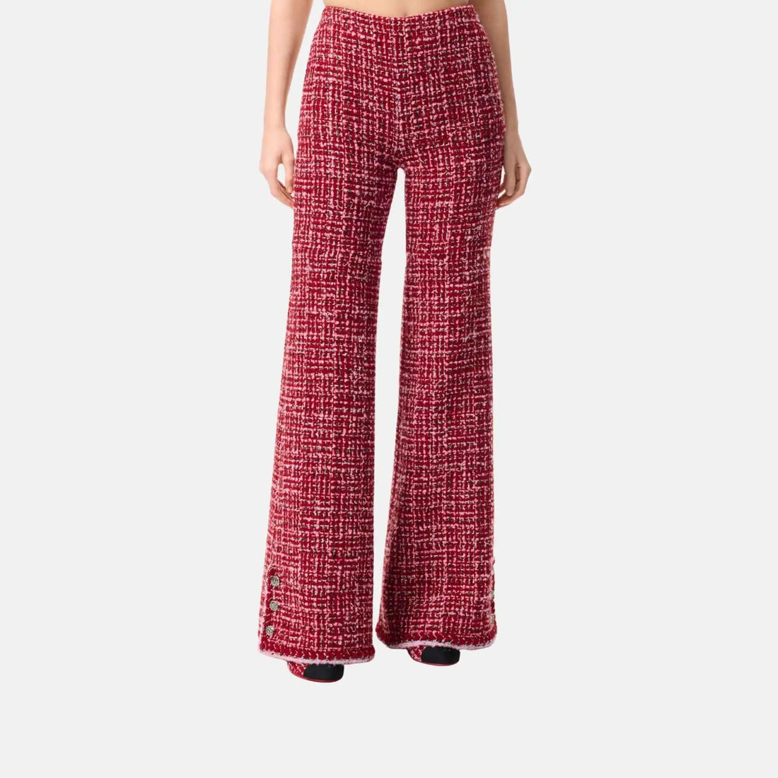 Chanel Trousers Tweed Red