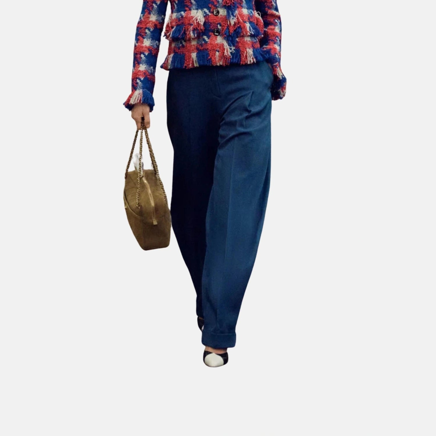 trousers in blue wool