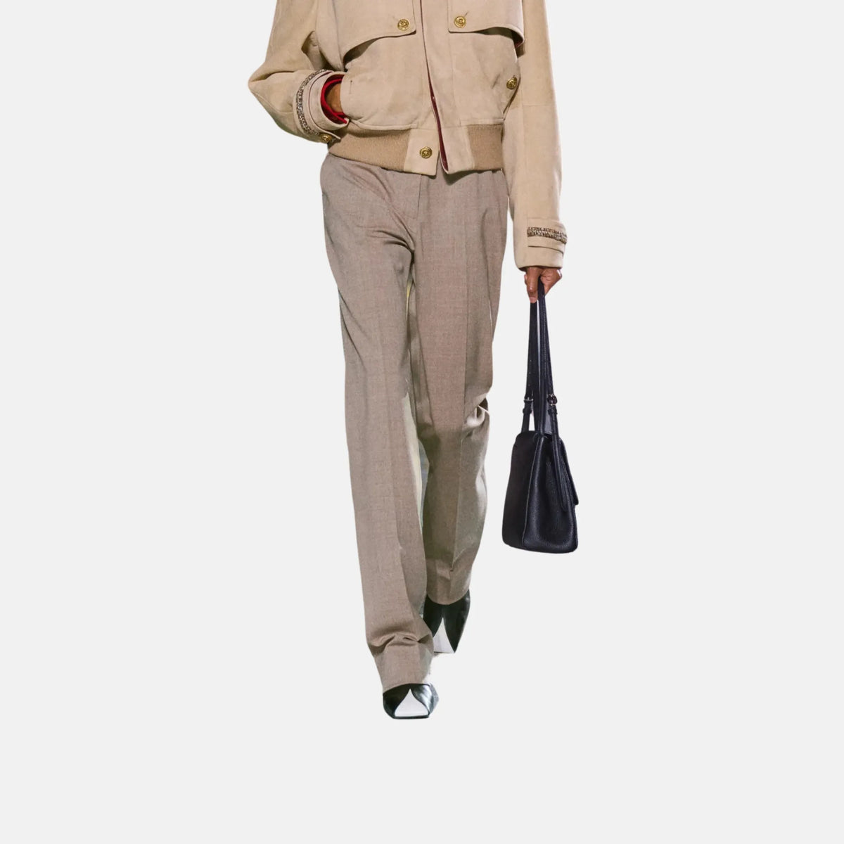 Trousers Wool in Linen Beige