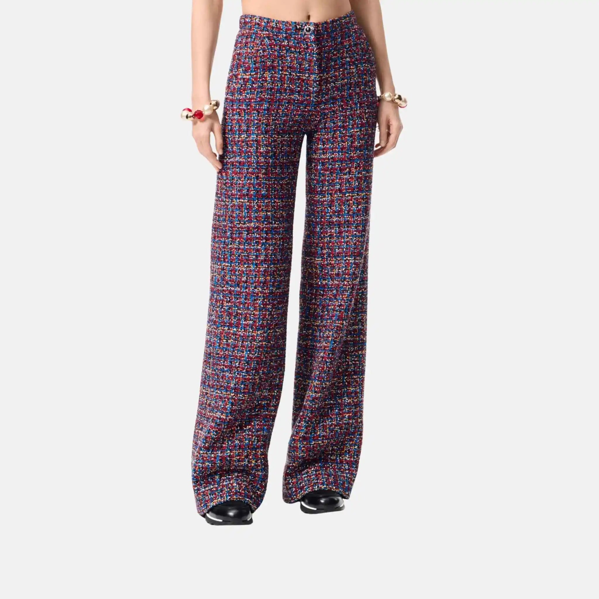 Chanel Trousers Wool Tweed Multicolour