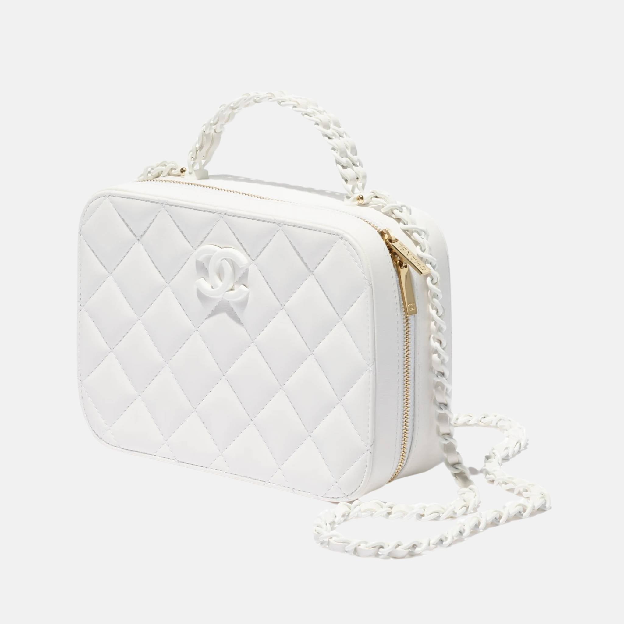 Chanel Vanity Case In Lambskin &amp; Lacquered Metal, Front