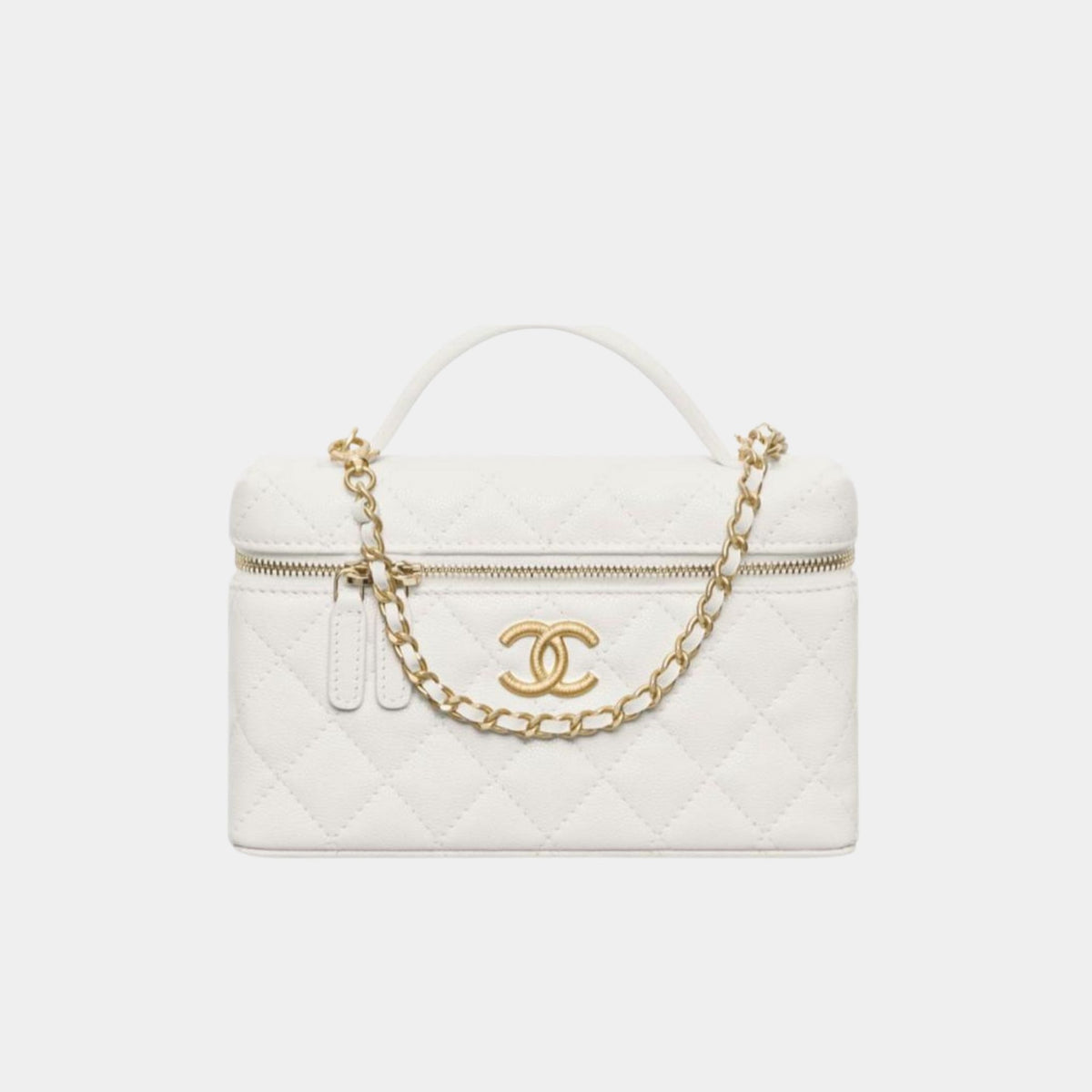 Vanity with Chain in Grained Shiny Calfskin