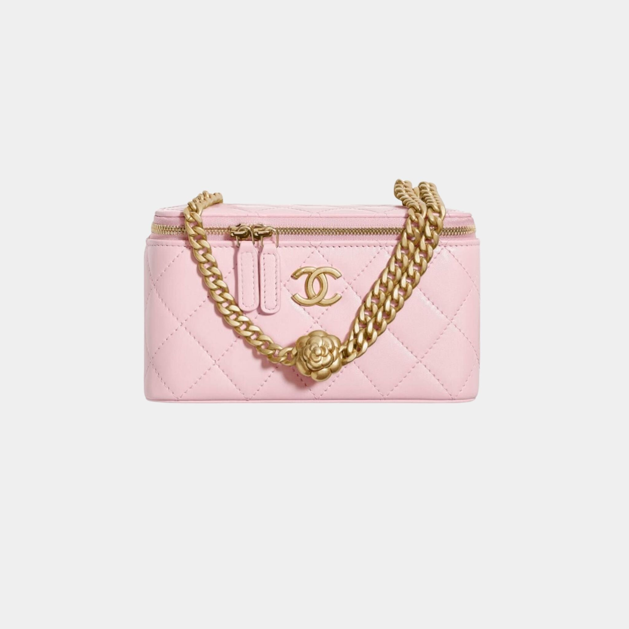 Chanel Vanity with Chain in Lambskin, Light Pink