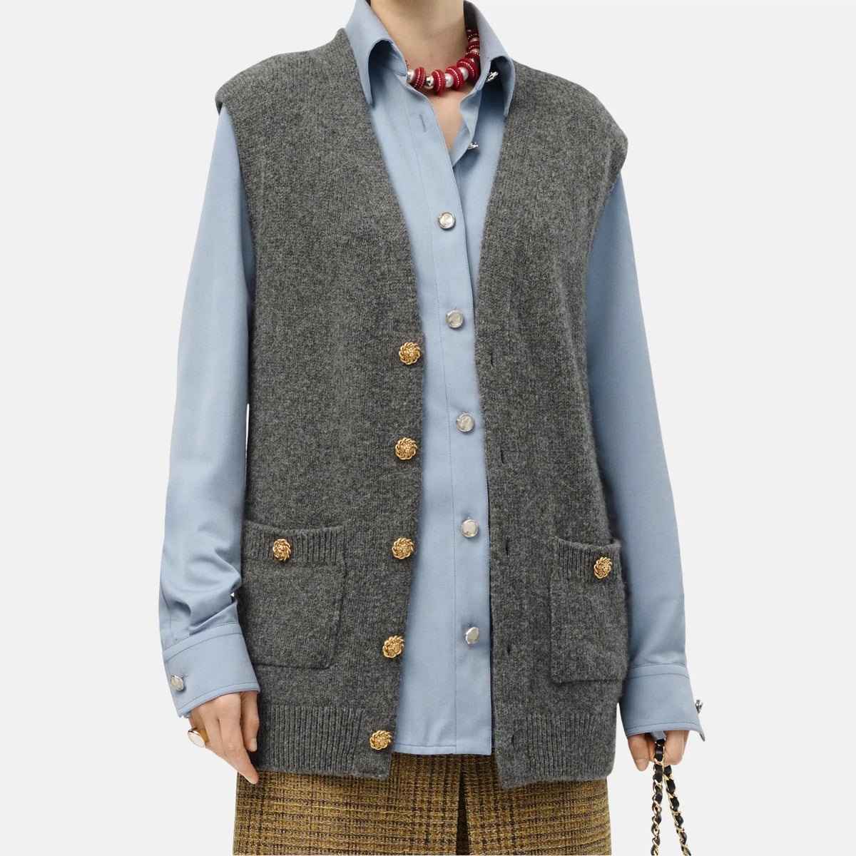 Vest in Wool Grey