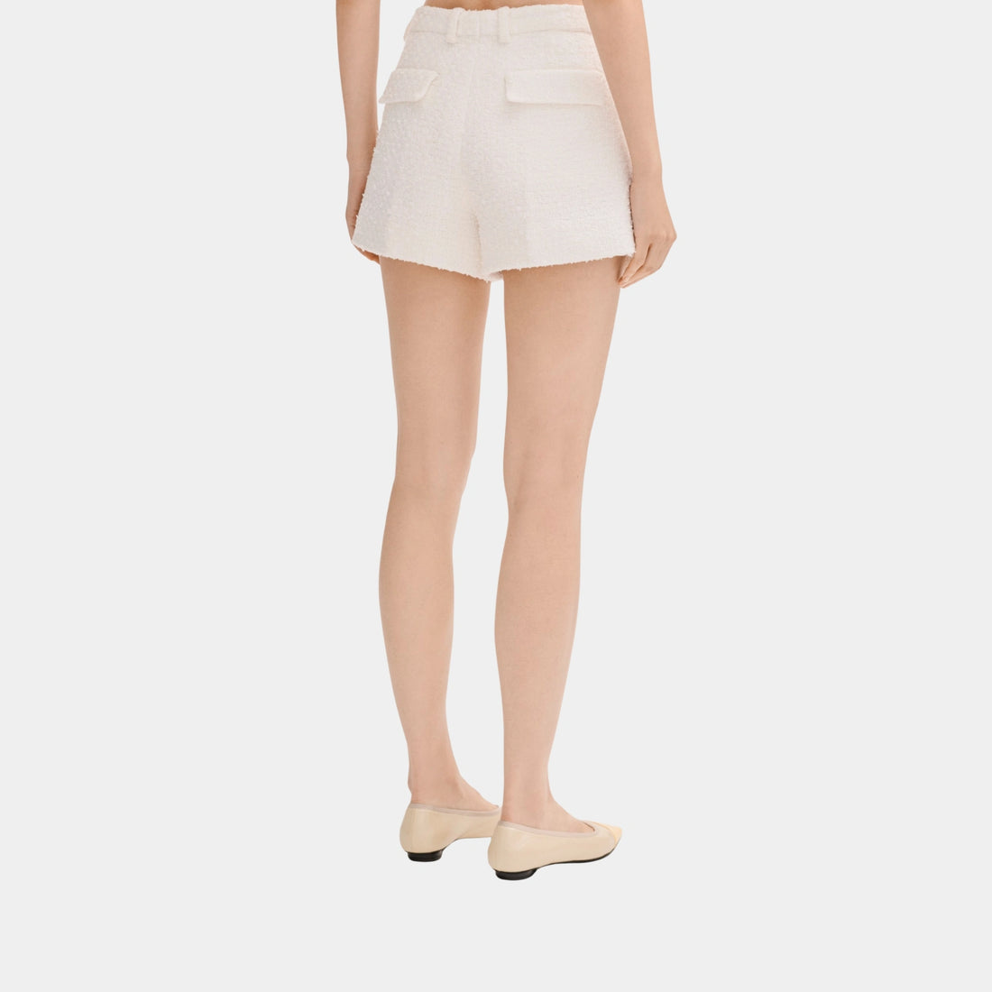 Chanel White Shorts in Tweed, Back