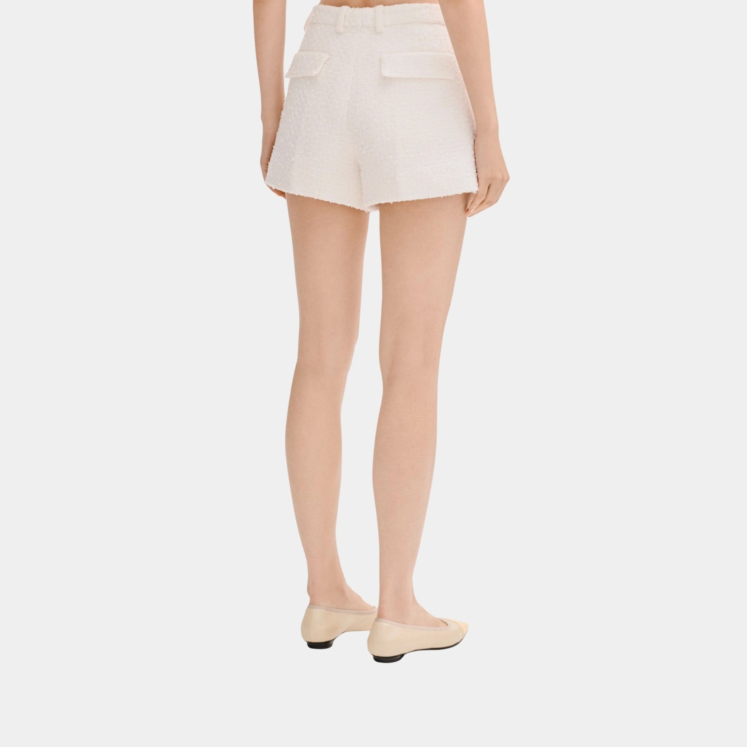 Chanel White Shorts in Tweed, Back