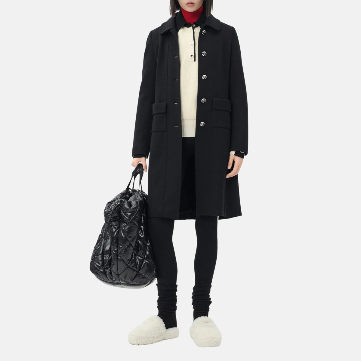 Wool Coat in Black