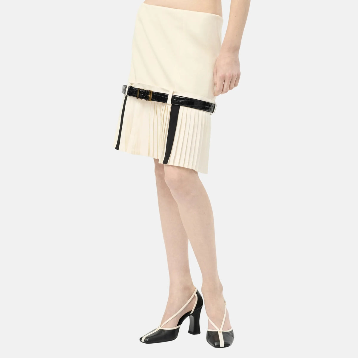 Wool Skirt in Moonlight White