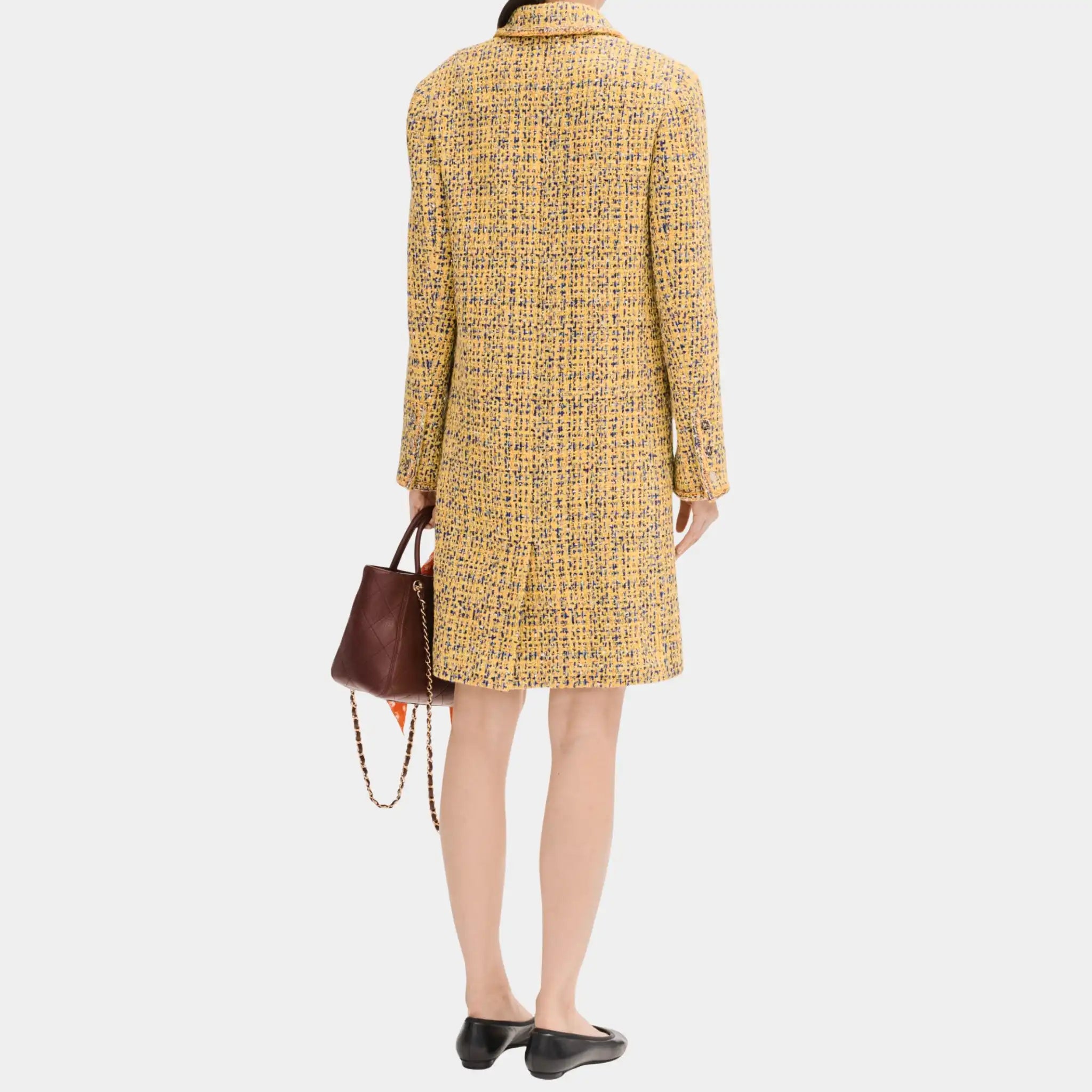 Chanel Yellow Coat in Tweed, Back