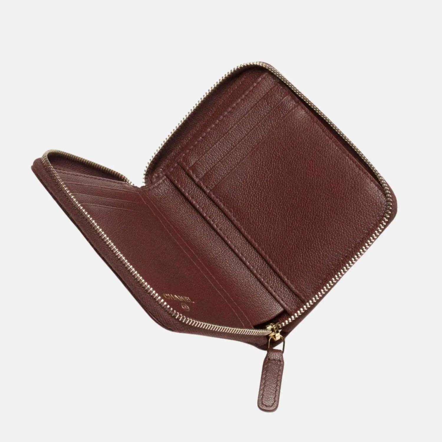 Chanel Zipped Coin Purse Grained Goatskin Gold Metal, Inside