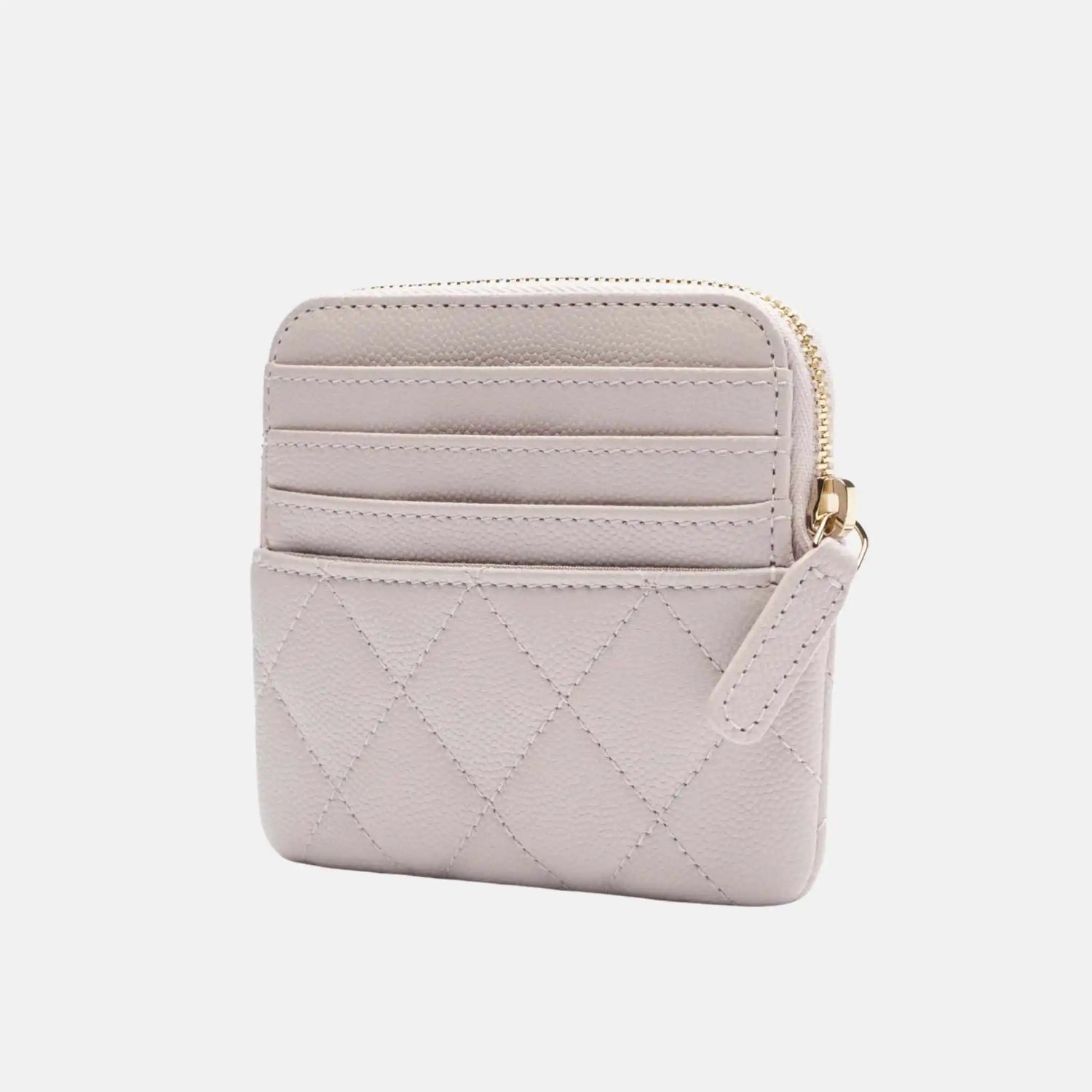 Chanel Zipped Coin Purse Shiny Grained Calfskin Strass Gold Tone Metal, Back