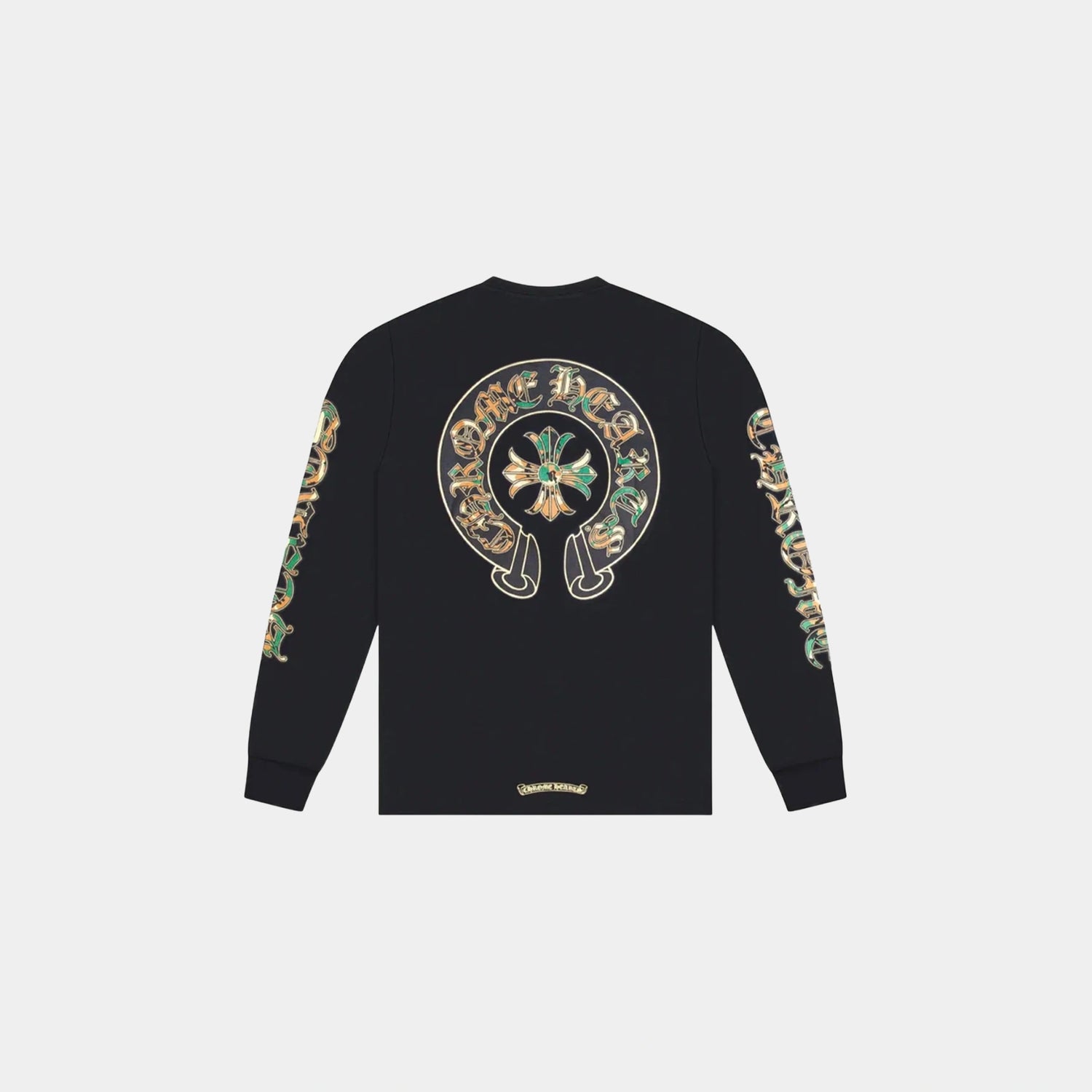 Chrome Hearts Cross &amp; Horse Shoe Logo L/S Tee Black &amp; Camo, Back