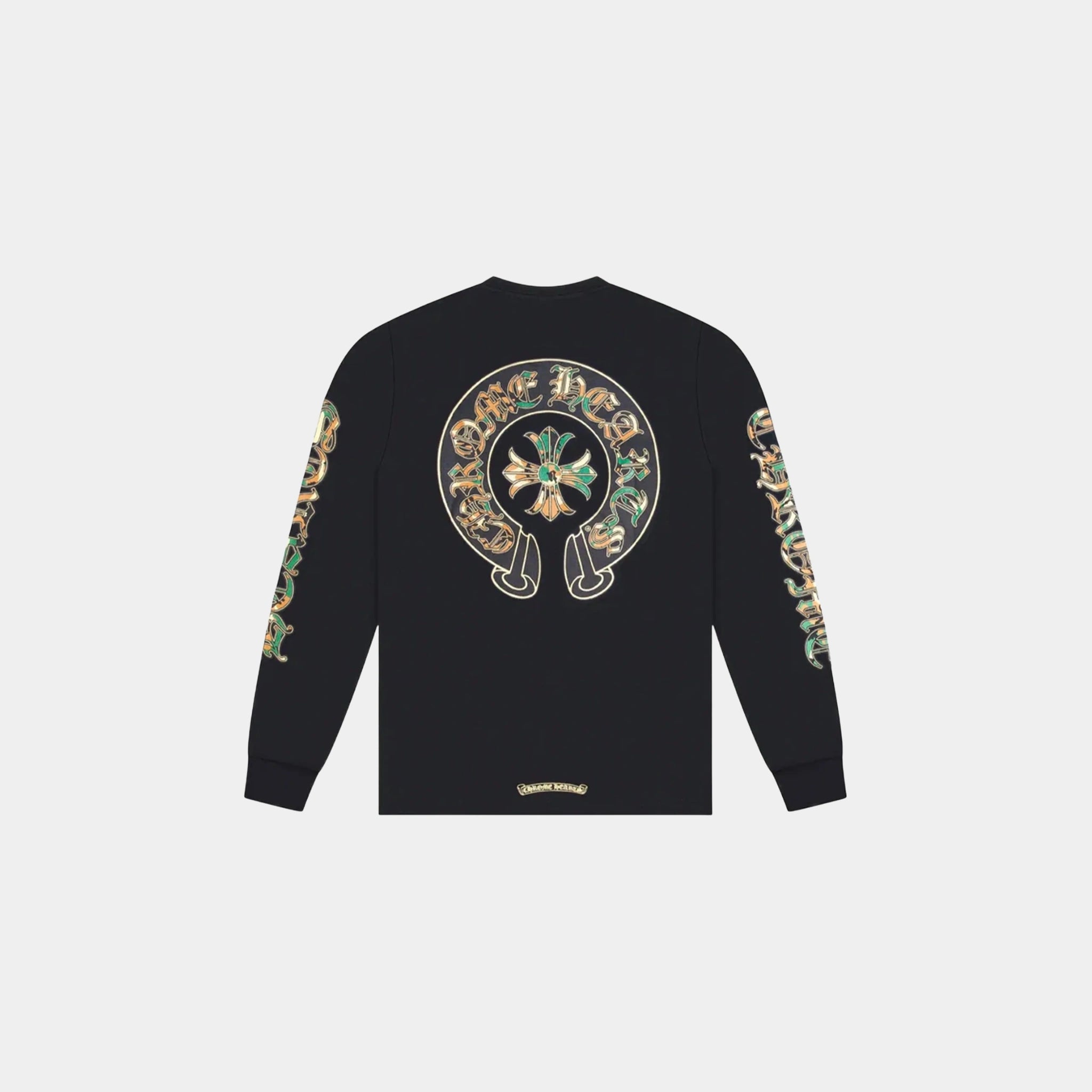 Chrome Hearts Cross &amp; Horse Shoe Logo L/S Tee Black &amp; Camo, Back
