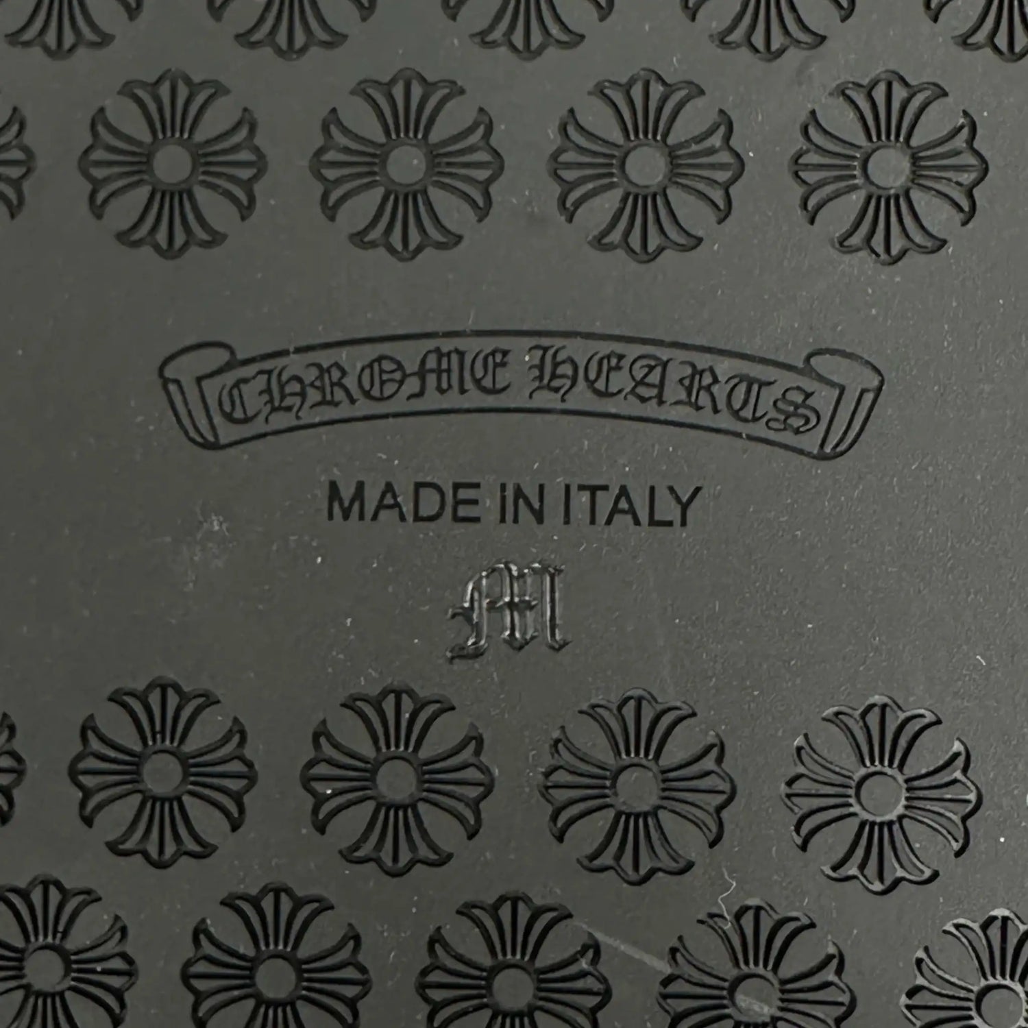 Chrome Hearts Cross Horse Shoe Logo Black Slippers, Logo, Close