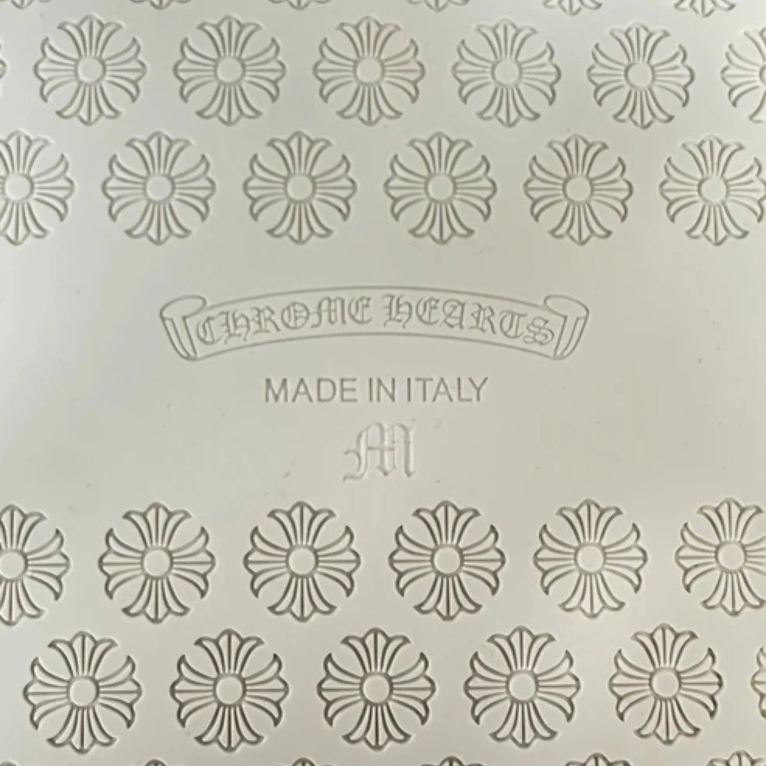 Chrome Hearts Cross Horse Shoe Logo Black Slippers, White, Logo Close