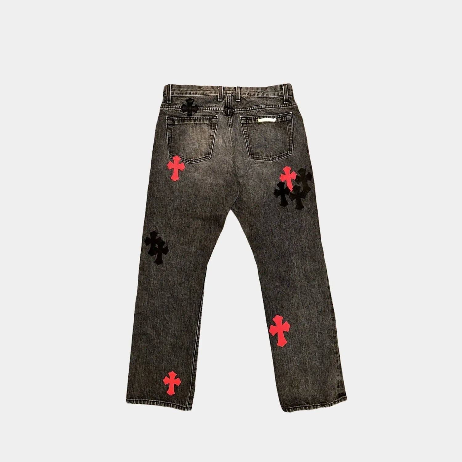 Chrome Hearts Made to Order Cross Carpenter Pants, Washed Black, Back