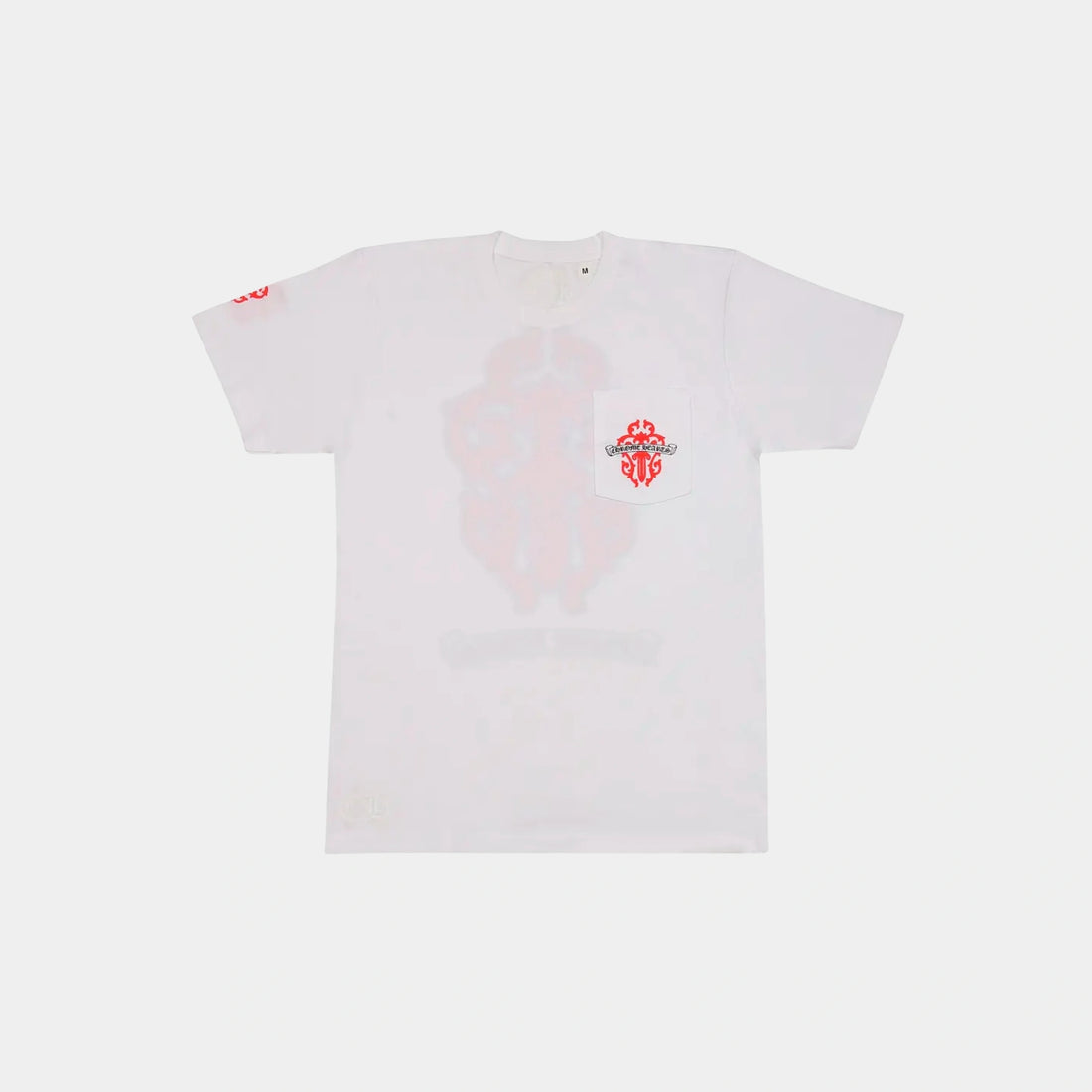 Chrome Hearts White &amp; Red Dagger Pocket Tee, Front