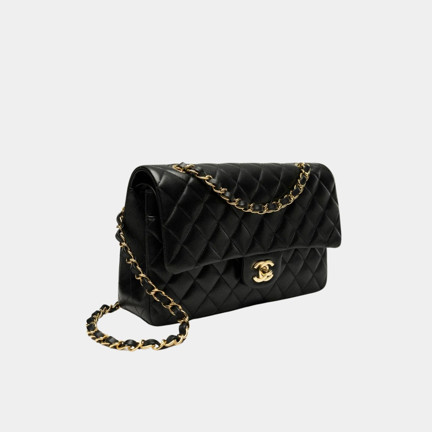 Chanel Classic 11.12 Handbag Lambskin Black, Side