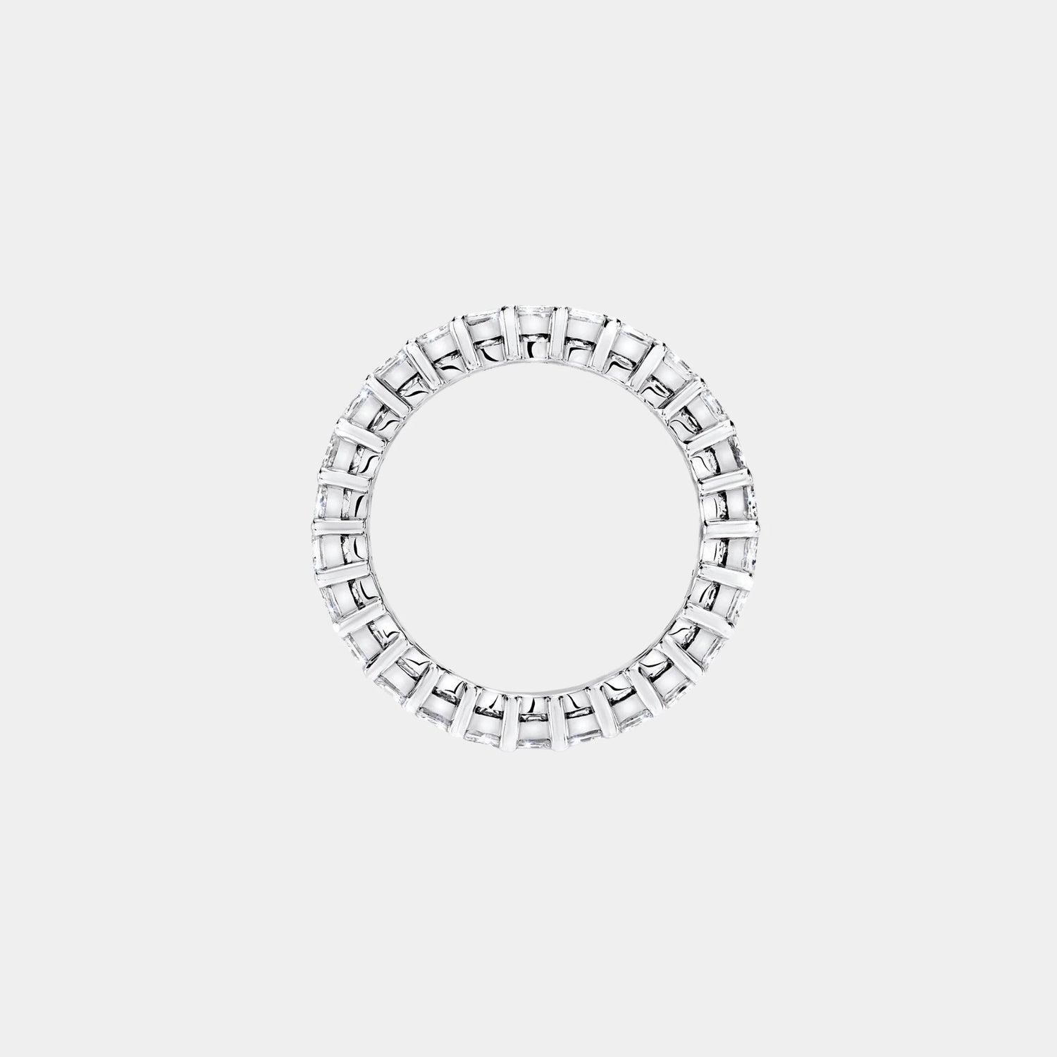 Classic Graff Claw Set Emerald Cut Diamond Eternity Ring, Front