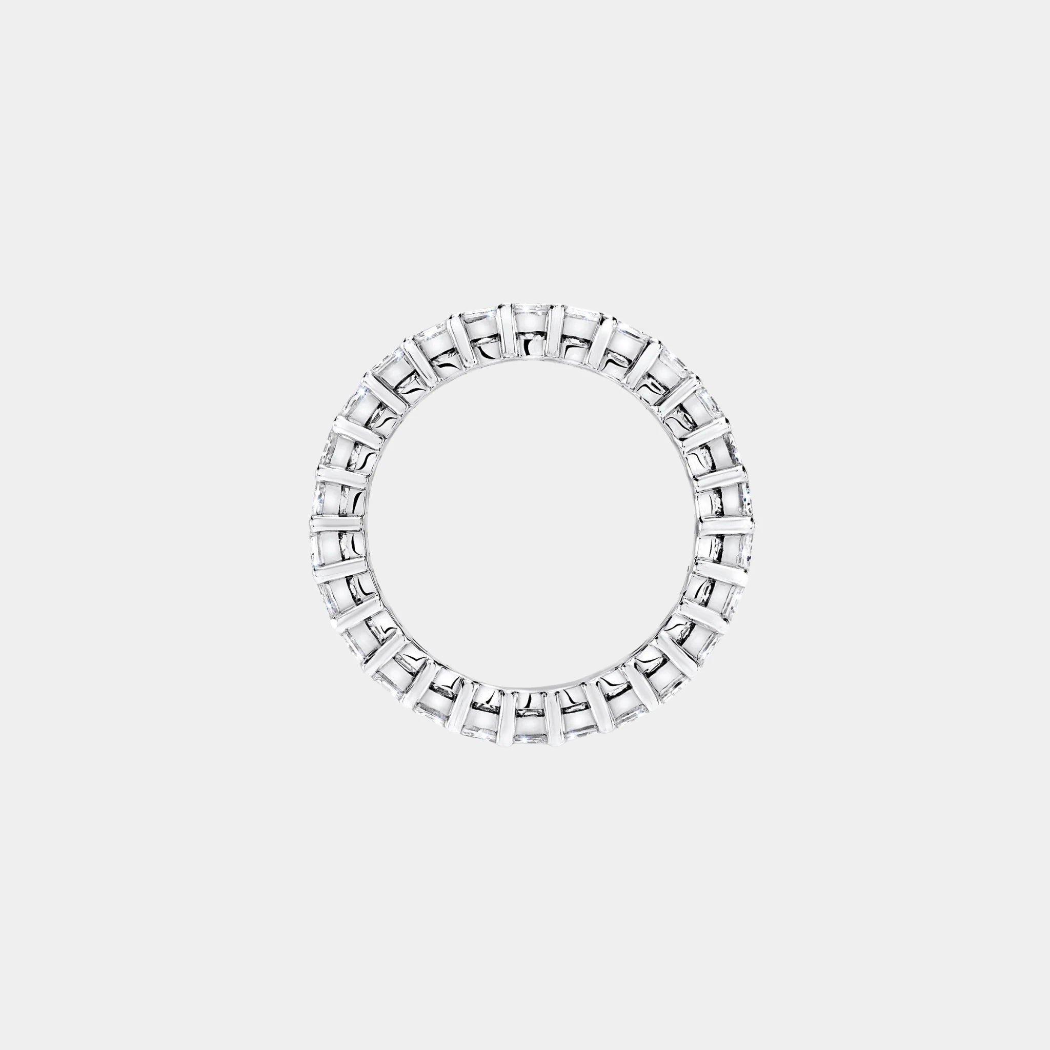 Classic Graff Claw Set Emerald Cut Diamond Eternity Ring, Front