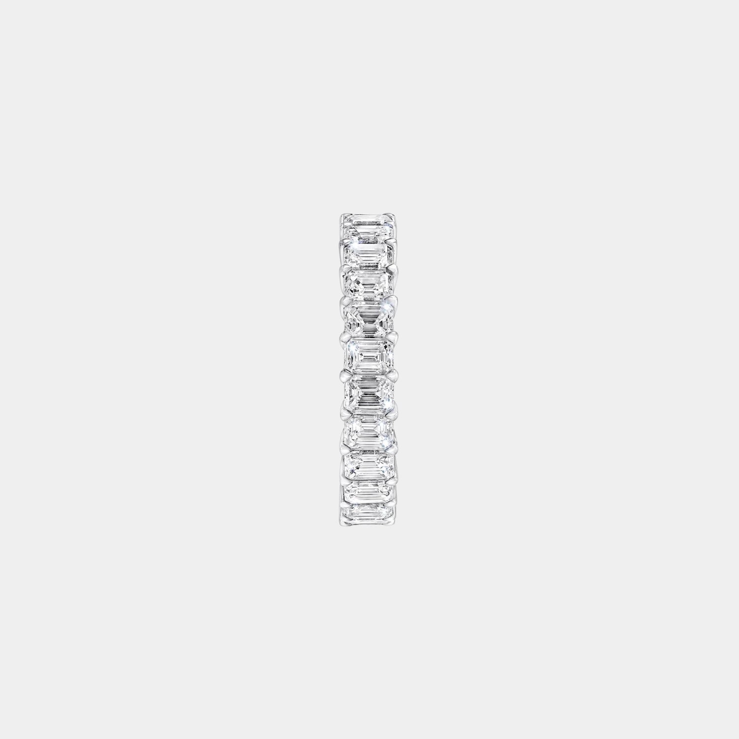 Classic Graff Claw Set Emerald Cut Diamond Eternity Ring, Side