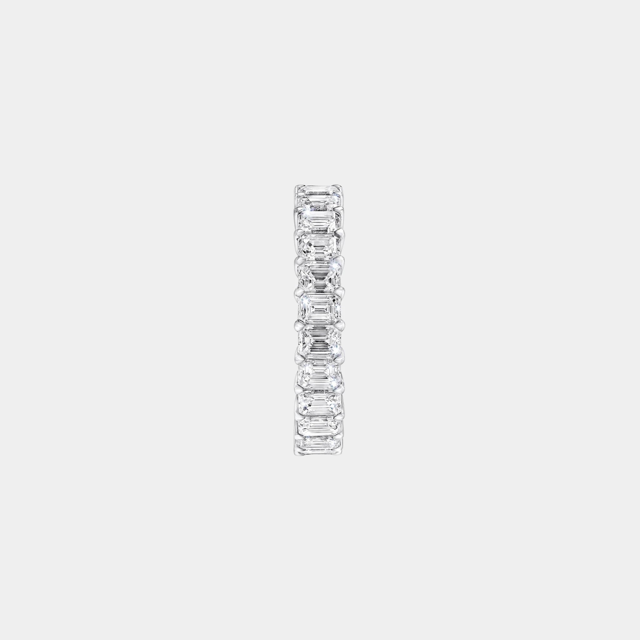 Classic Graff Claw Set Emerald Cut Diamond Eternity Ring, Side