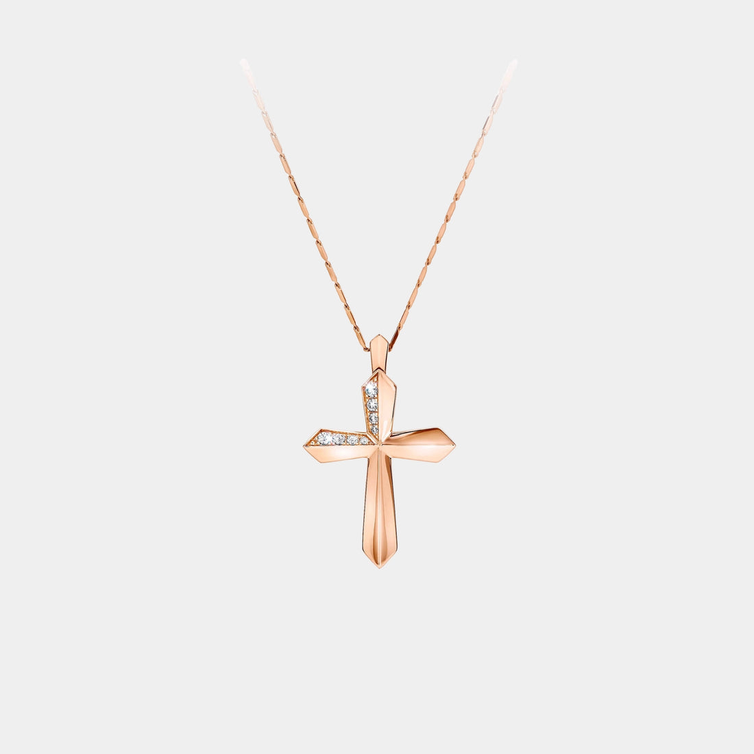 Classic Graff Cross Pendant Rose Gold, Front