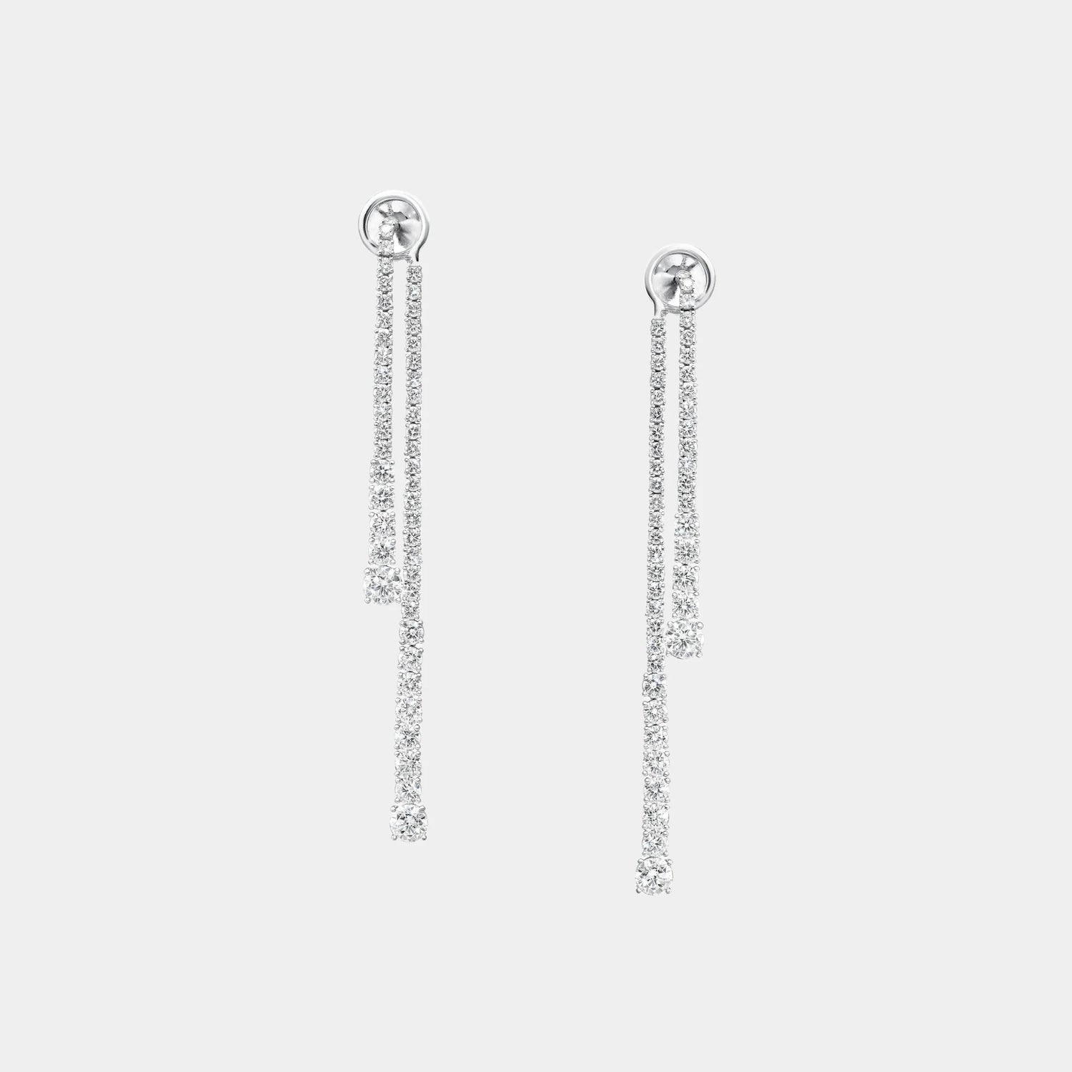 Classic Graff Diamond Double Strand Earrings, Front