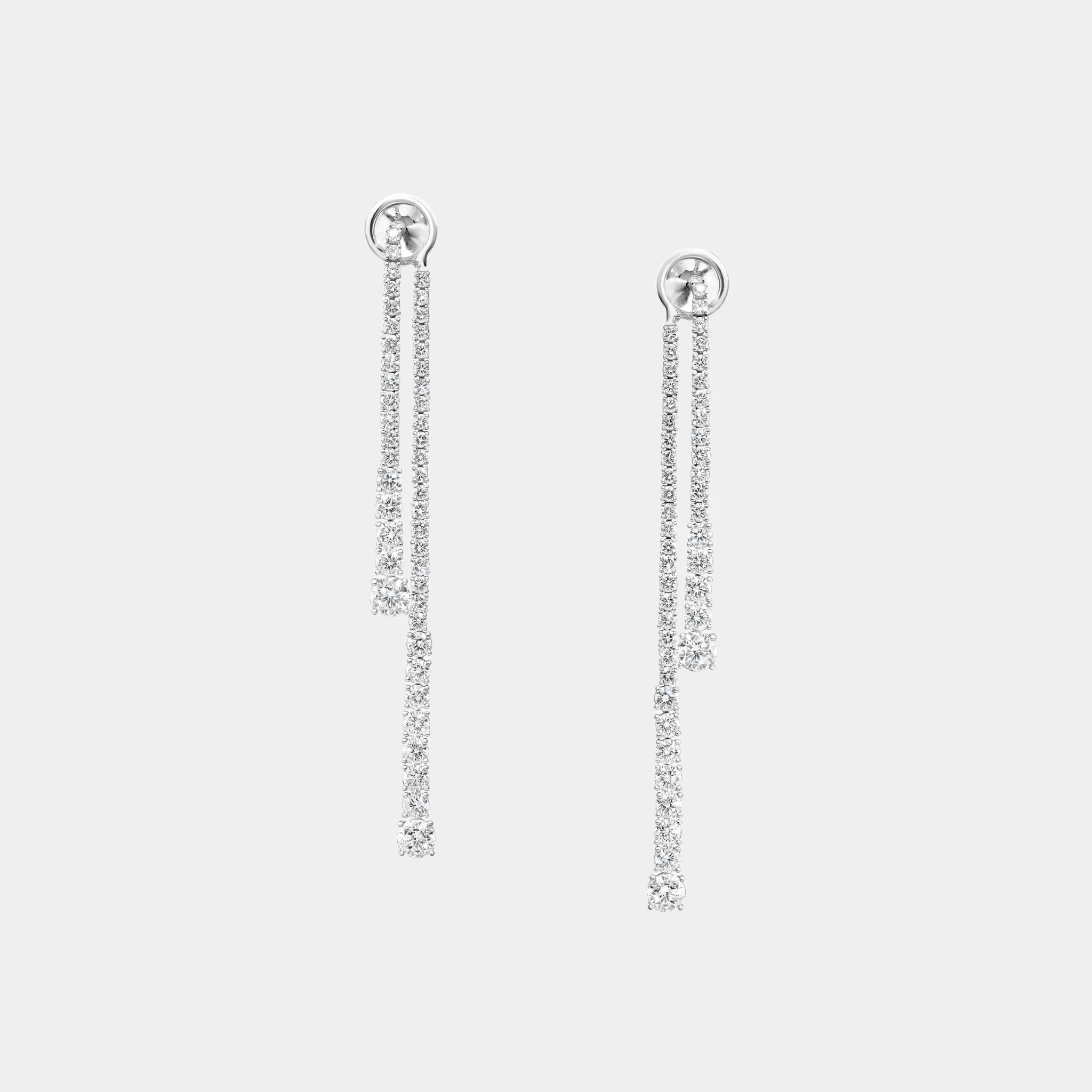 Classic Graff Diamond Double Strand Earrings, Front