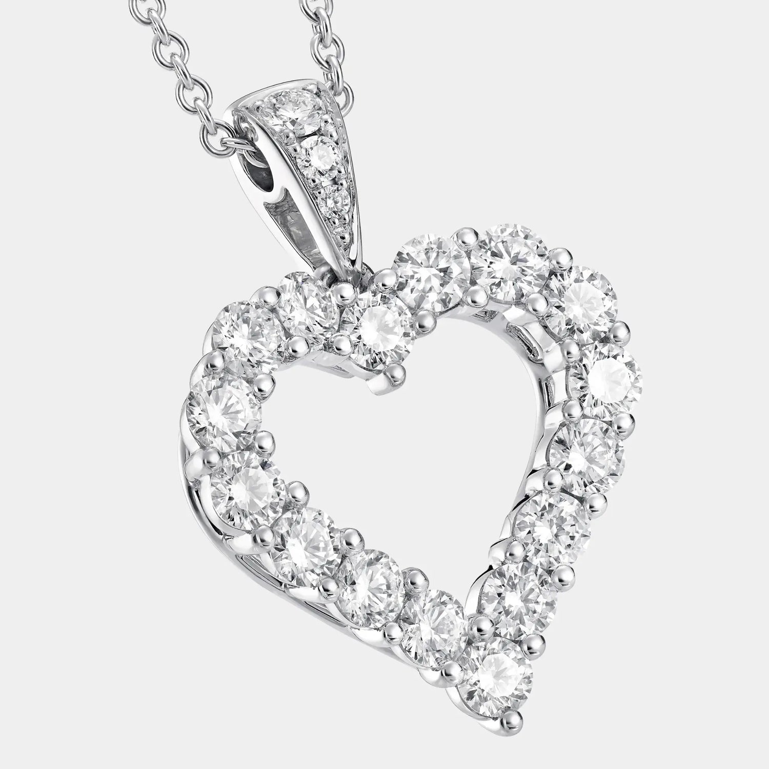 Classic Graff Diamond Heart Silhouette Pendant, Close