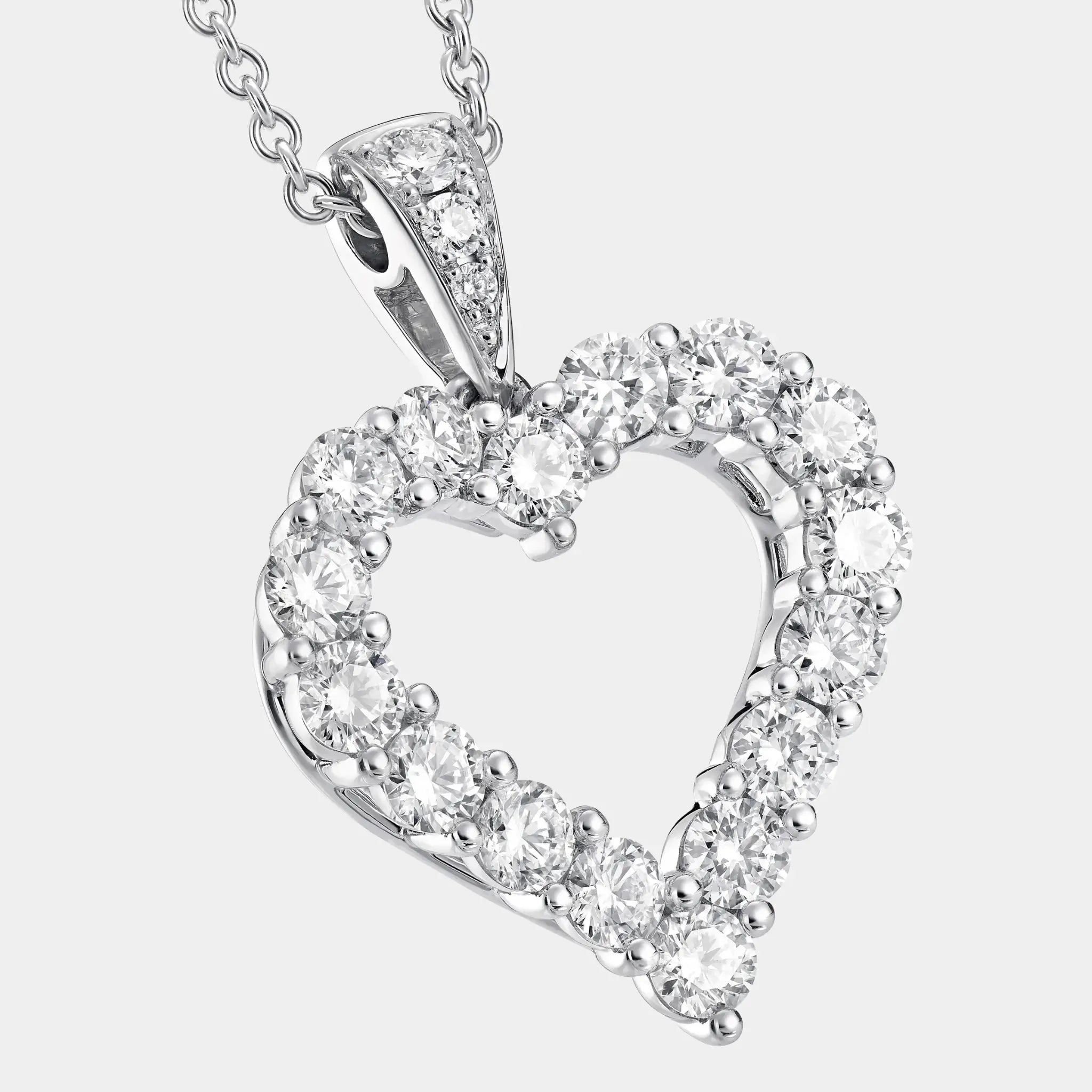 Classic Graff Diamond Heart Silhouette Pendant, Close