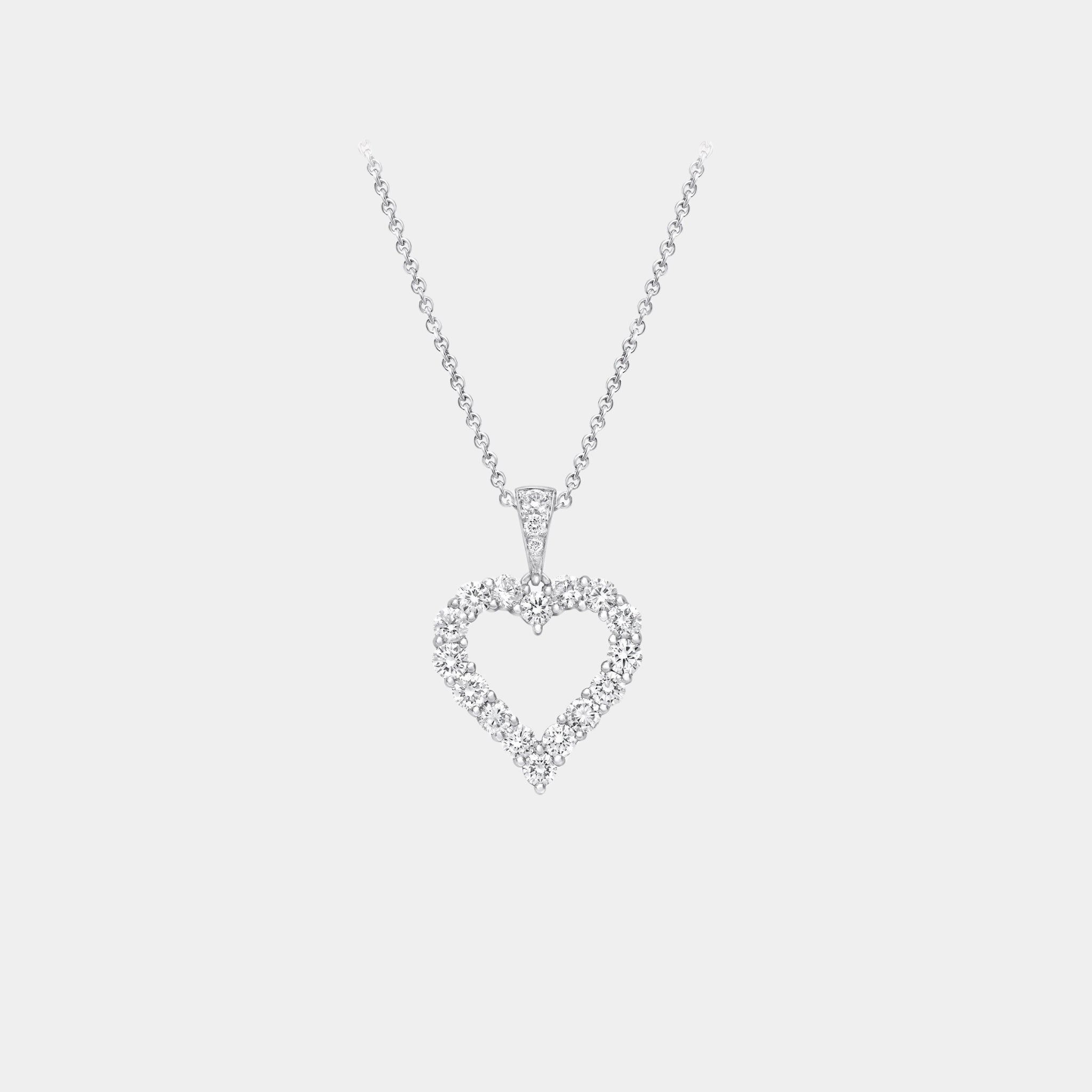Classic Graff Diamond Heart Silhouette Pendant, Front