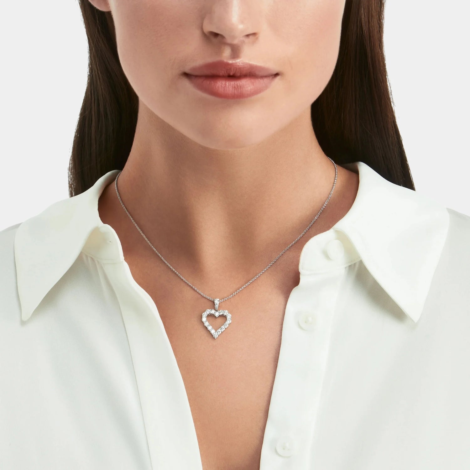 Classic Graff Diamond Heart Silhouette Pendant, Model