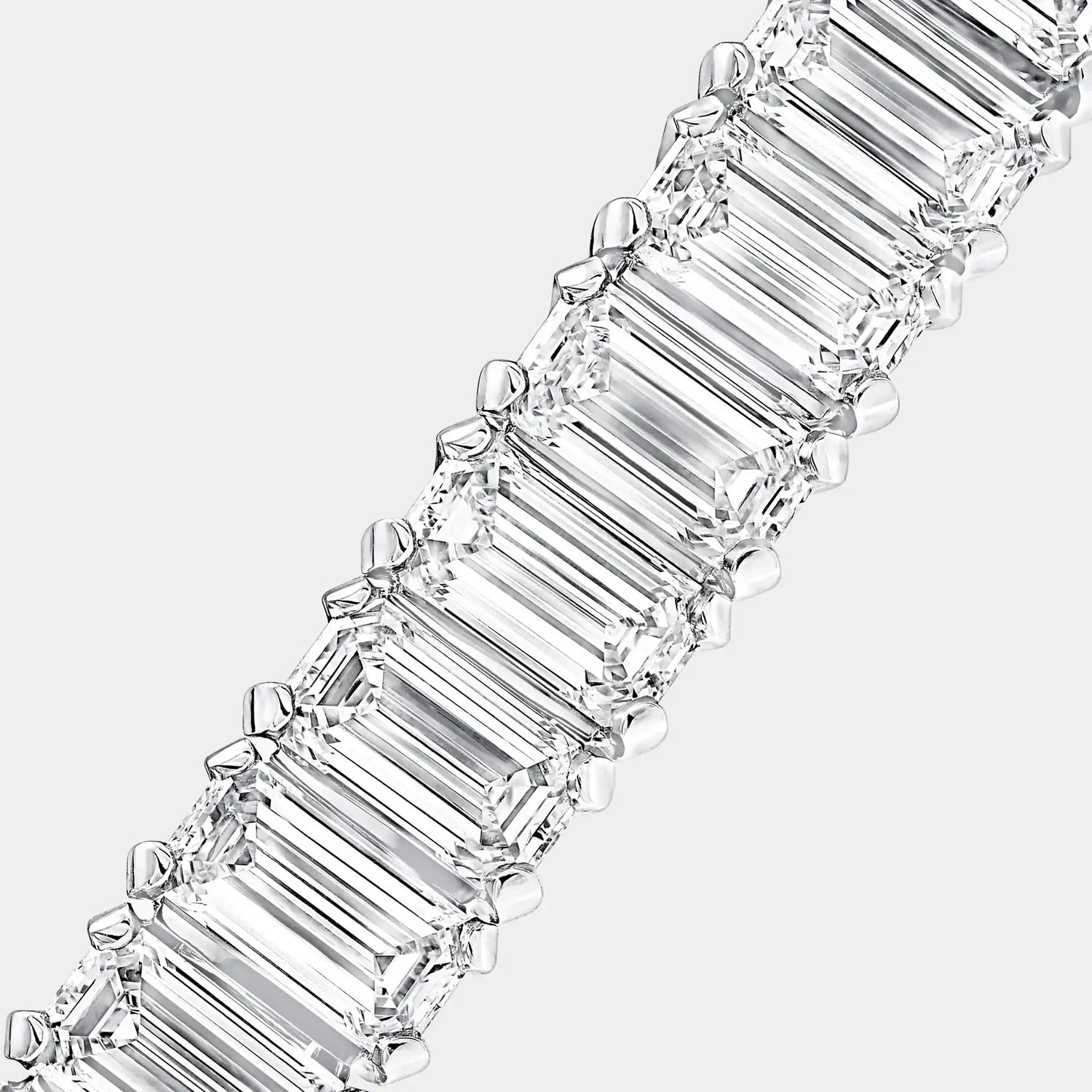 Classic Graff Emerald Cut Diamond Line Bracelet, Close