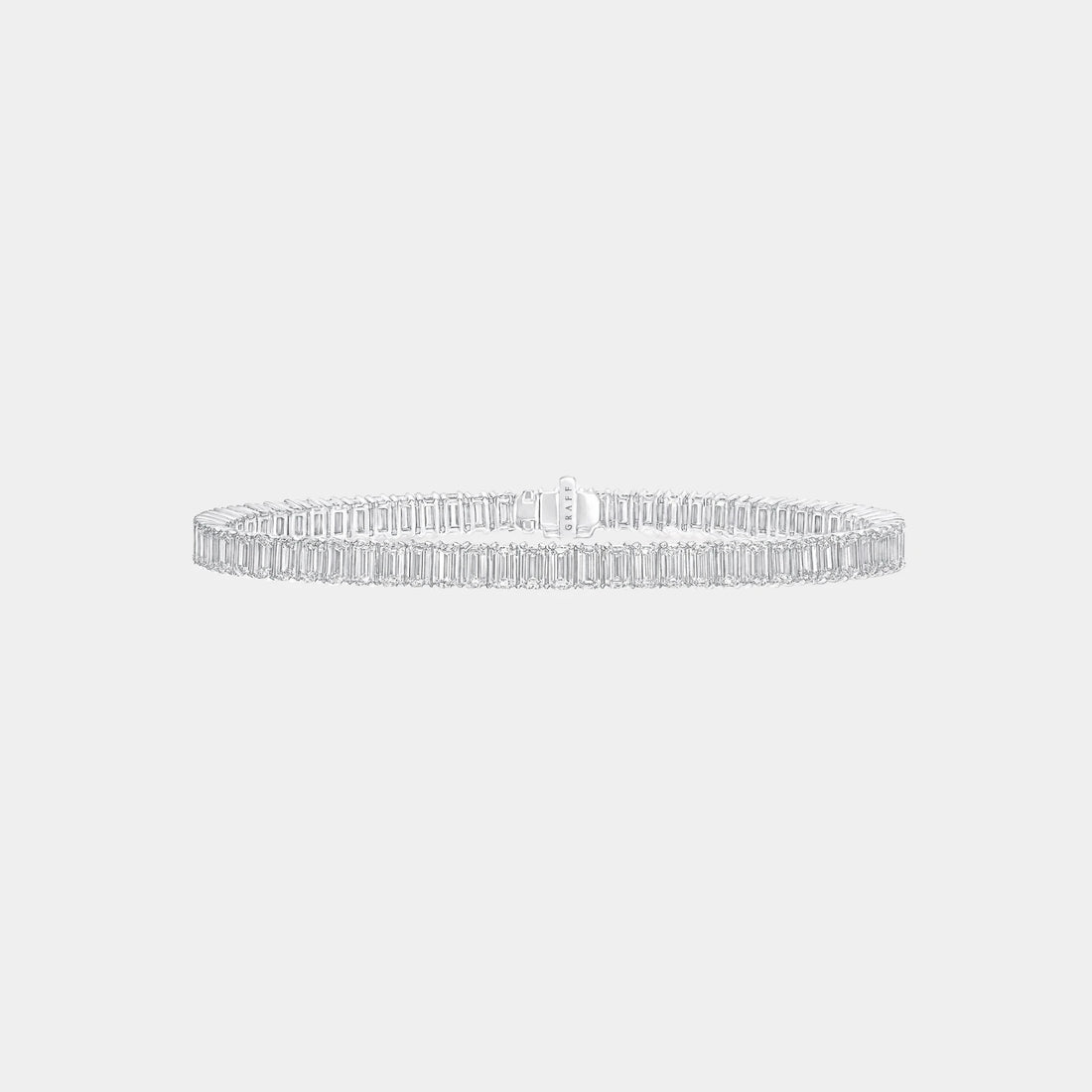 Classic Graff Emerald Cut Diamond Line Bracelet, Front
