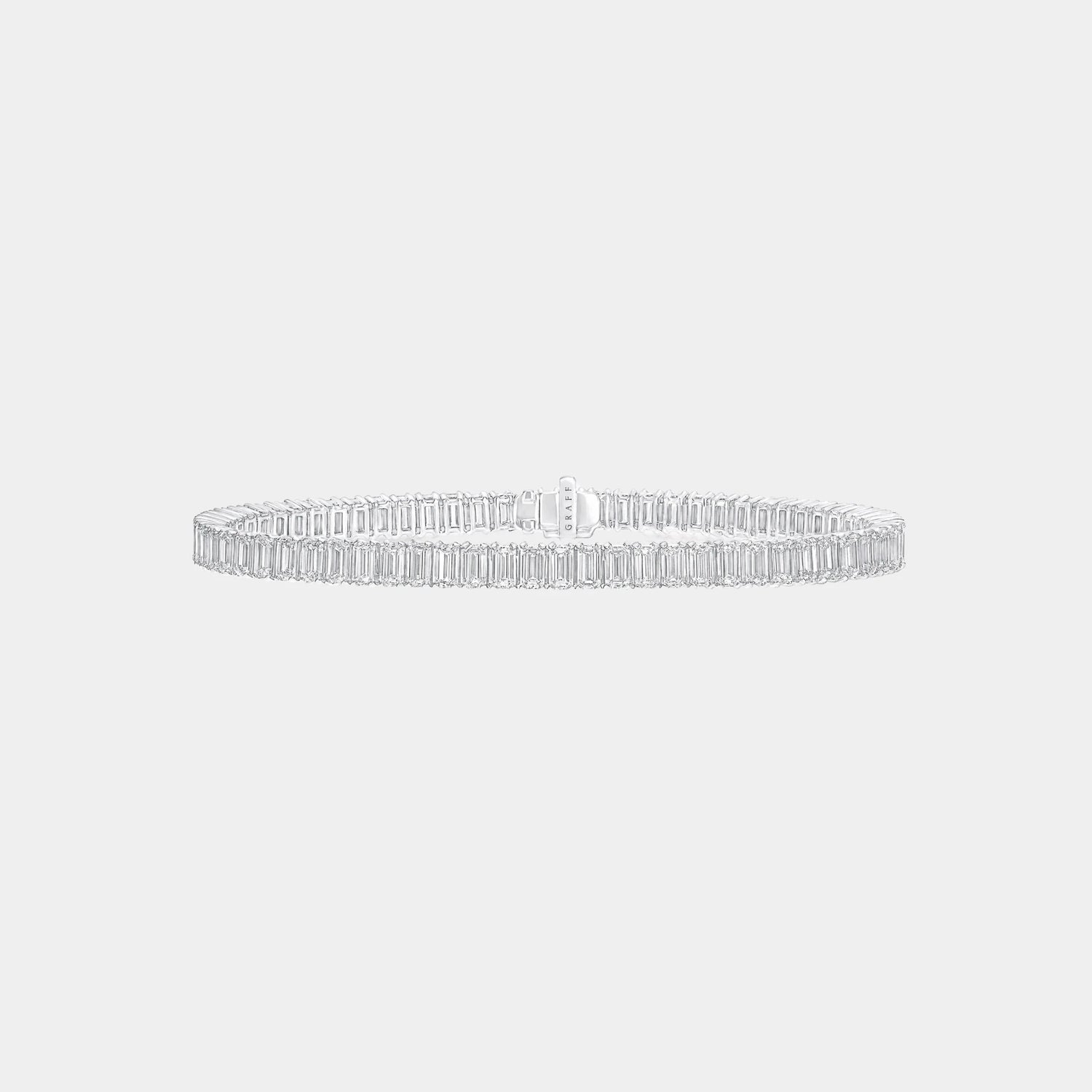 Classic Graff Emerald Cut Diamond Line Bracelet, Front