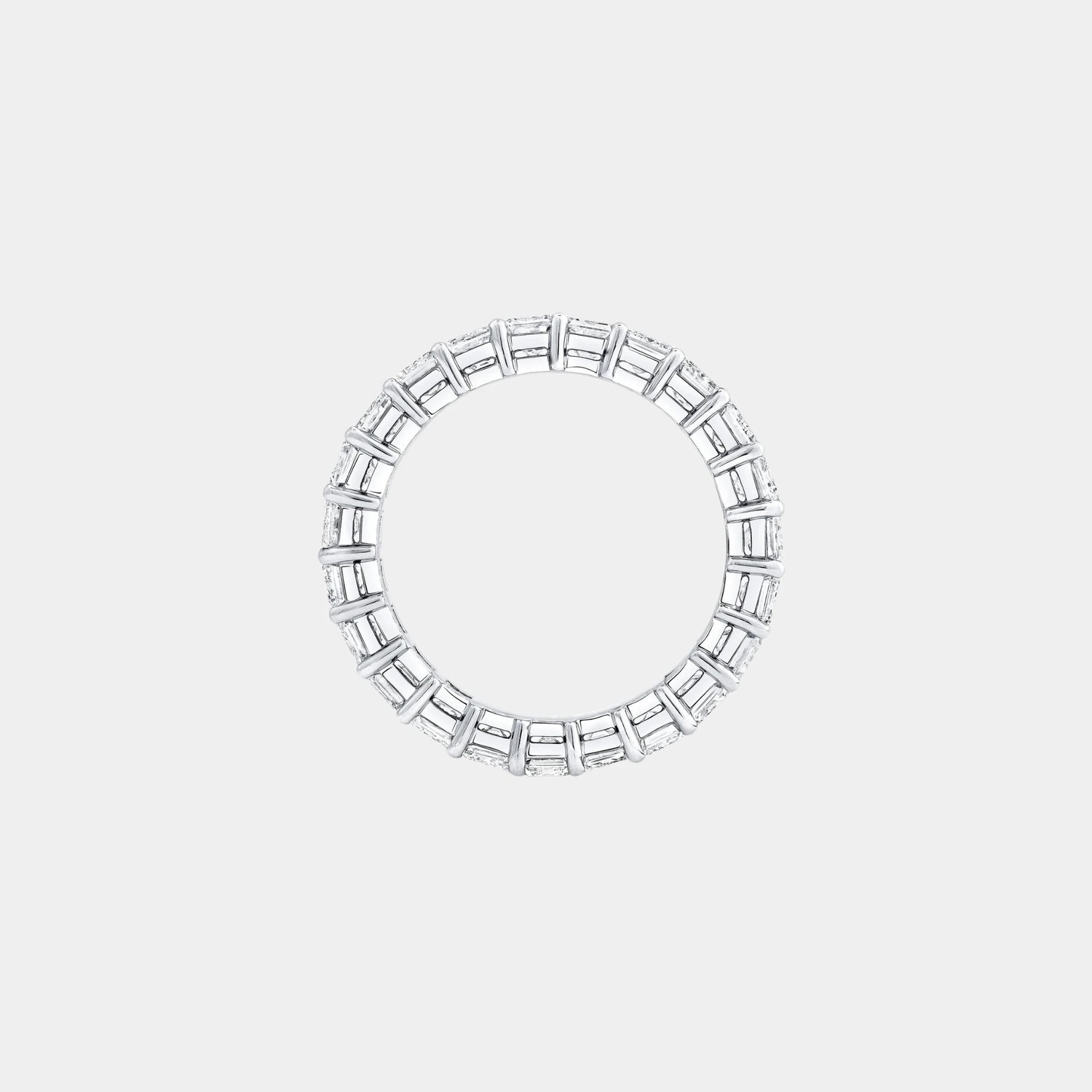 Classic Graff Emerald Cut Diamond Wedding Band, Front