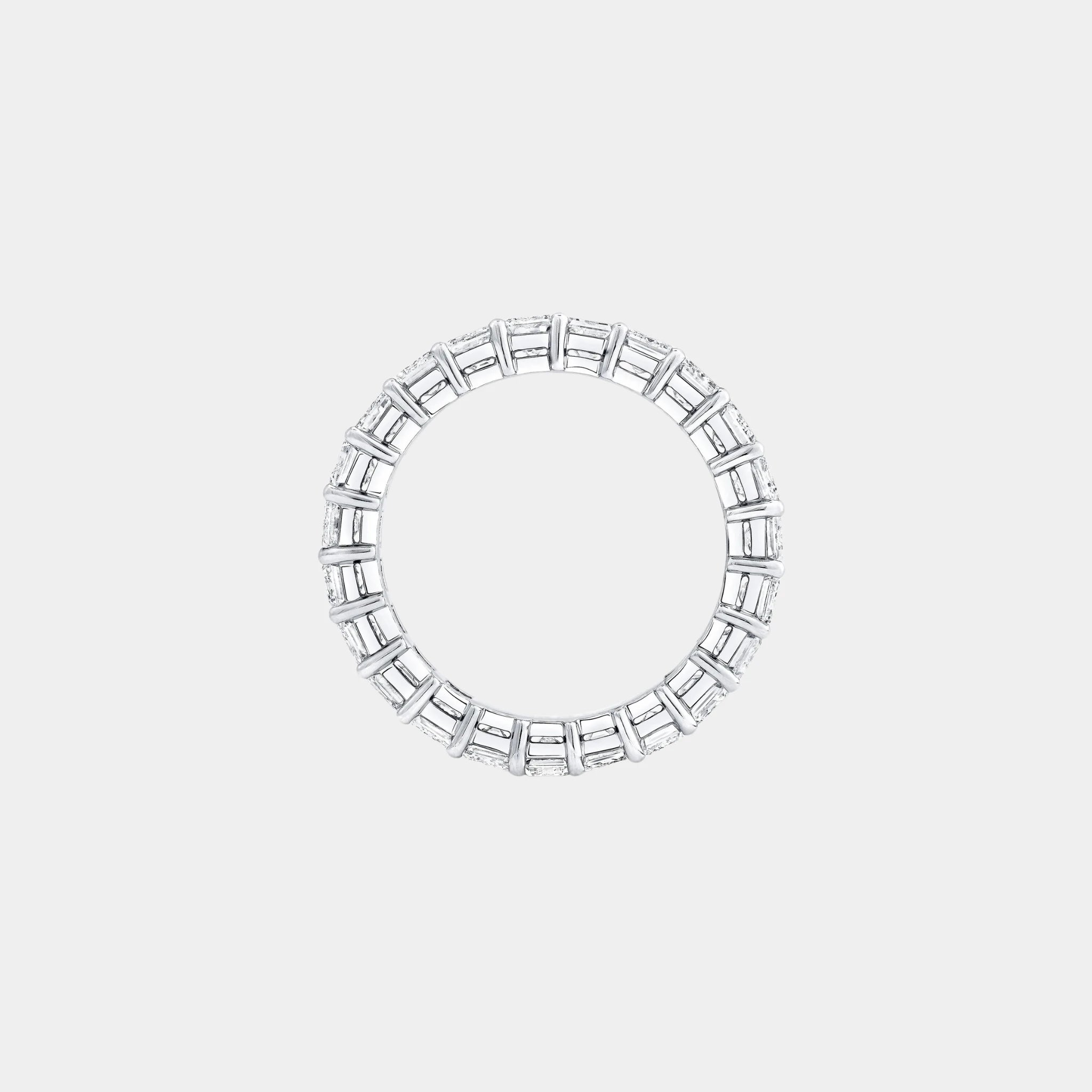 Classic Graff Emerald Cut Diamond Wedding Band, Front