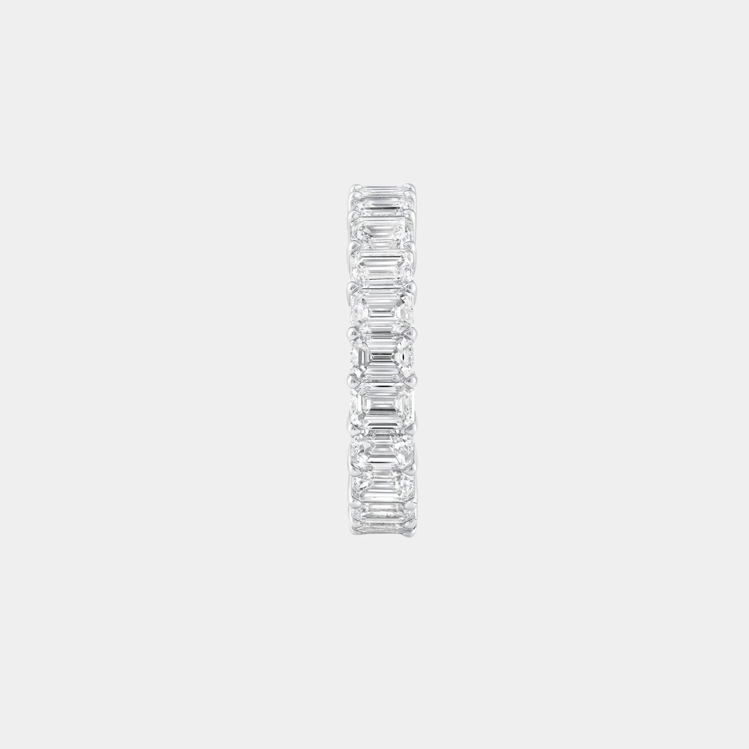 Classic Graff Emerald Cut Diamond Wedding Band, Side