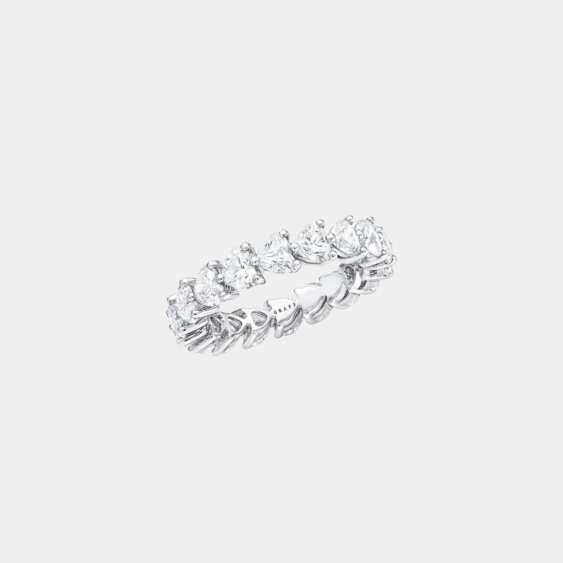 Classic Graff Heart Shape Diamond Wedding Band, Top
