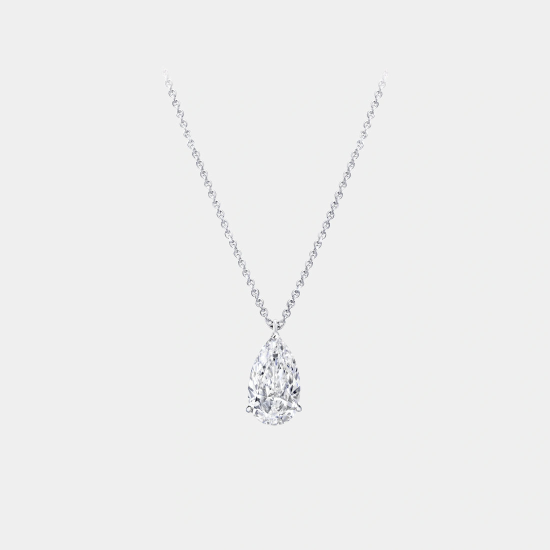 Classic Graff Pear Shape Diamond Solitaire Pendant, Front