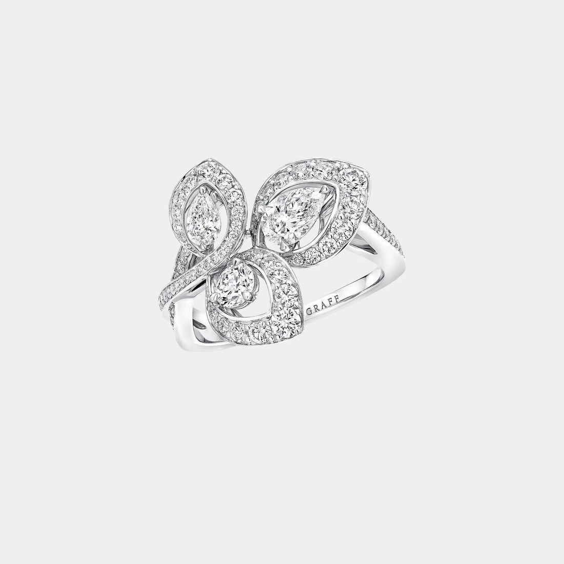 Classic Graff Peony Diamond Cluster Ring, Top
