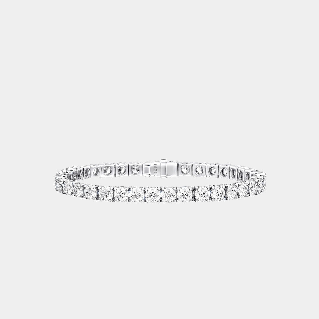 Classic Graff Round Diamond Bracelet White Gold, Front