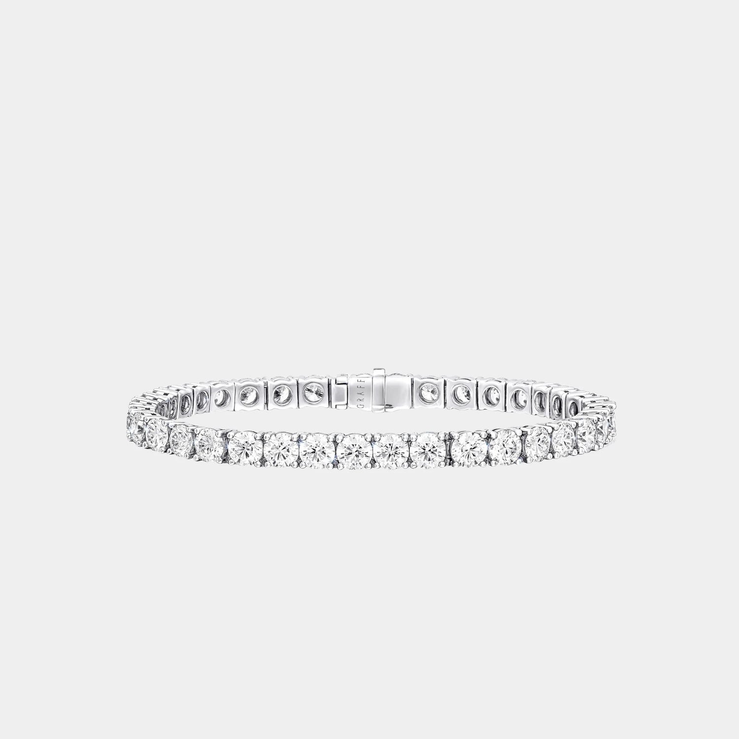 Classic Graff Round Diamond Bracelet White Gold, Front
