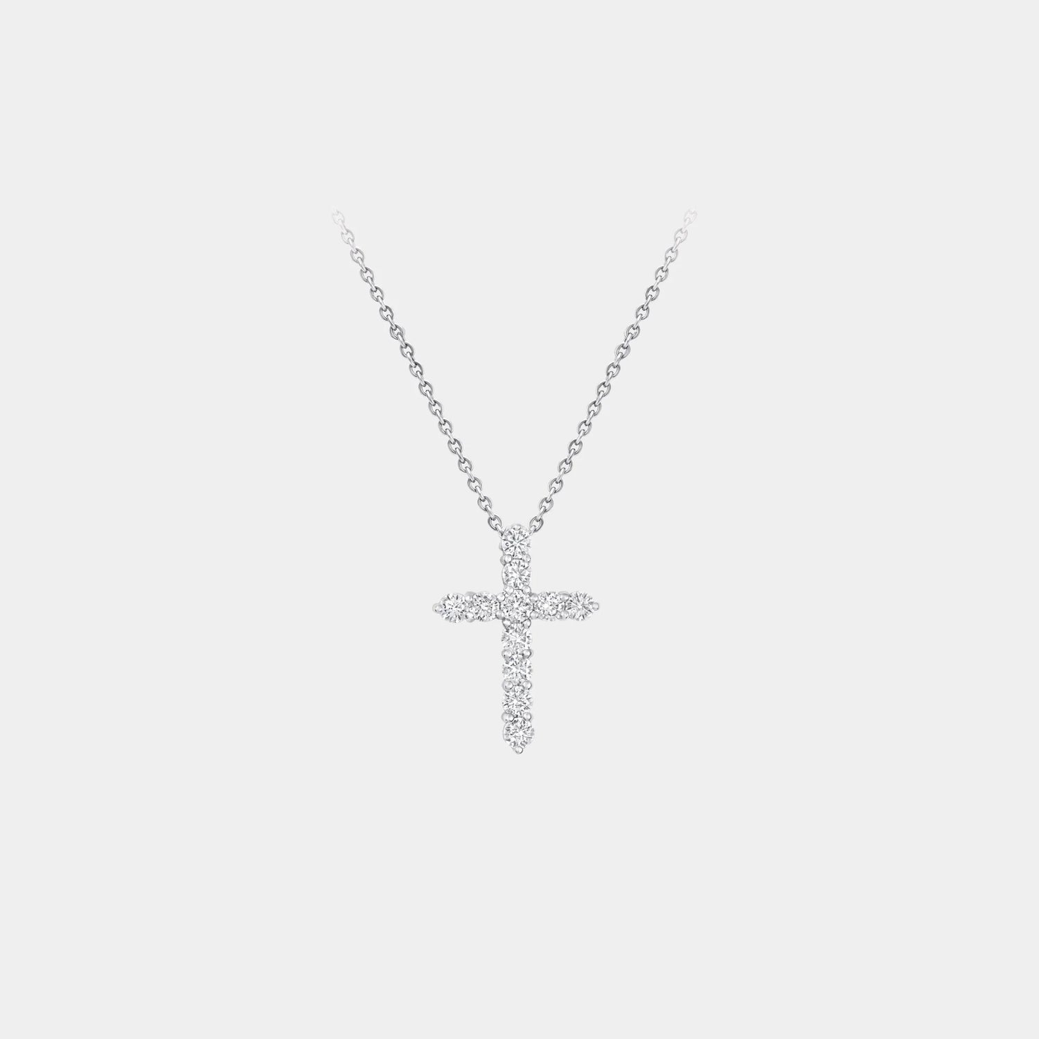 Classic Graff Round Diamond Cross Small Pendant, Front