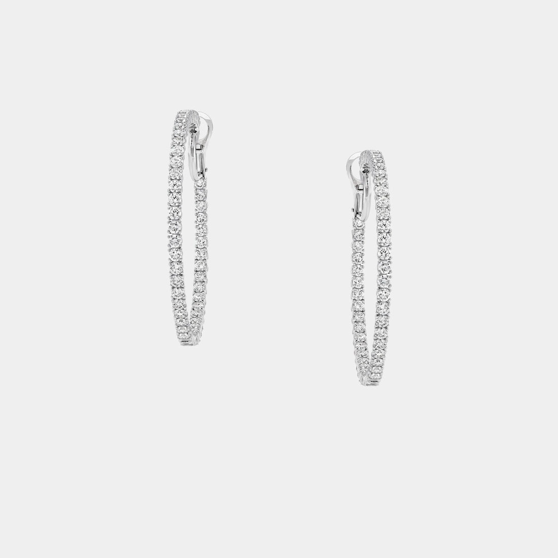 Classic Graff Round Diamond Large Hoop Earrings, Front